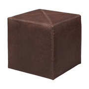 Tobacco Leather Ottoman, Small by Jamie Young