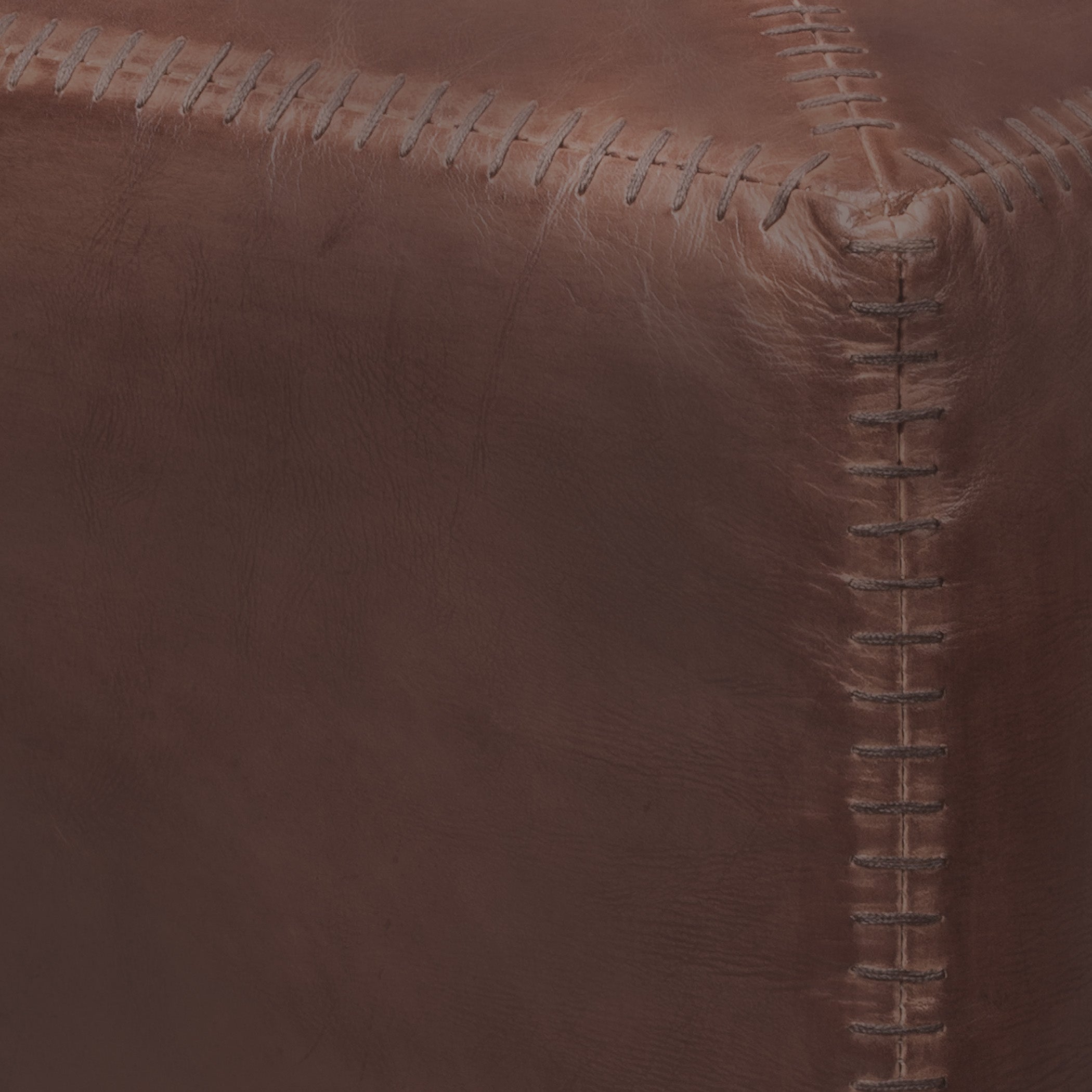 Tobacco Leather Ottoman, Small by Jamie Young
