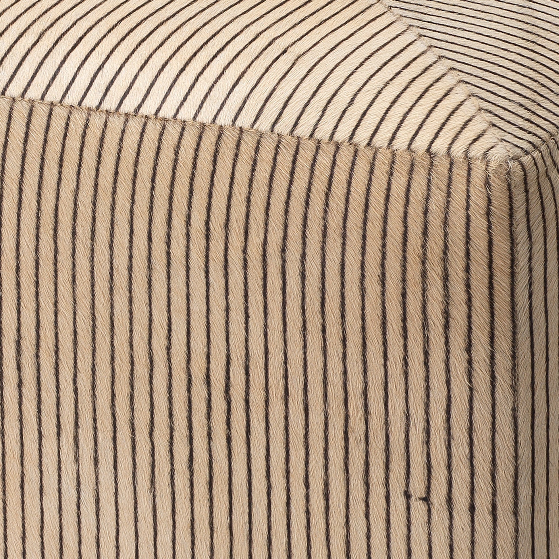 Pinstripe Hide Ottoman by Jamie Young