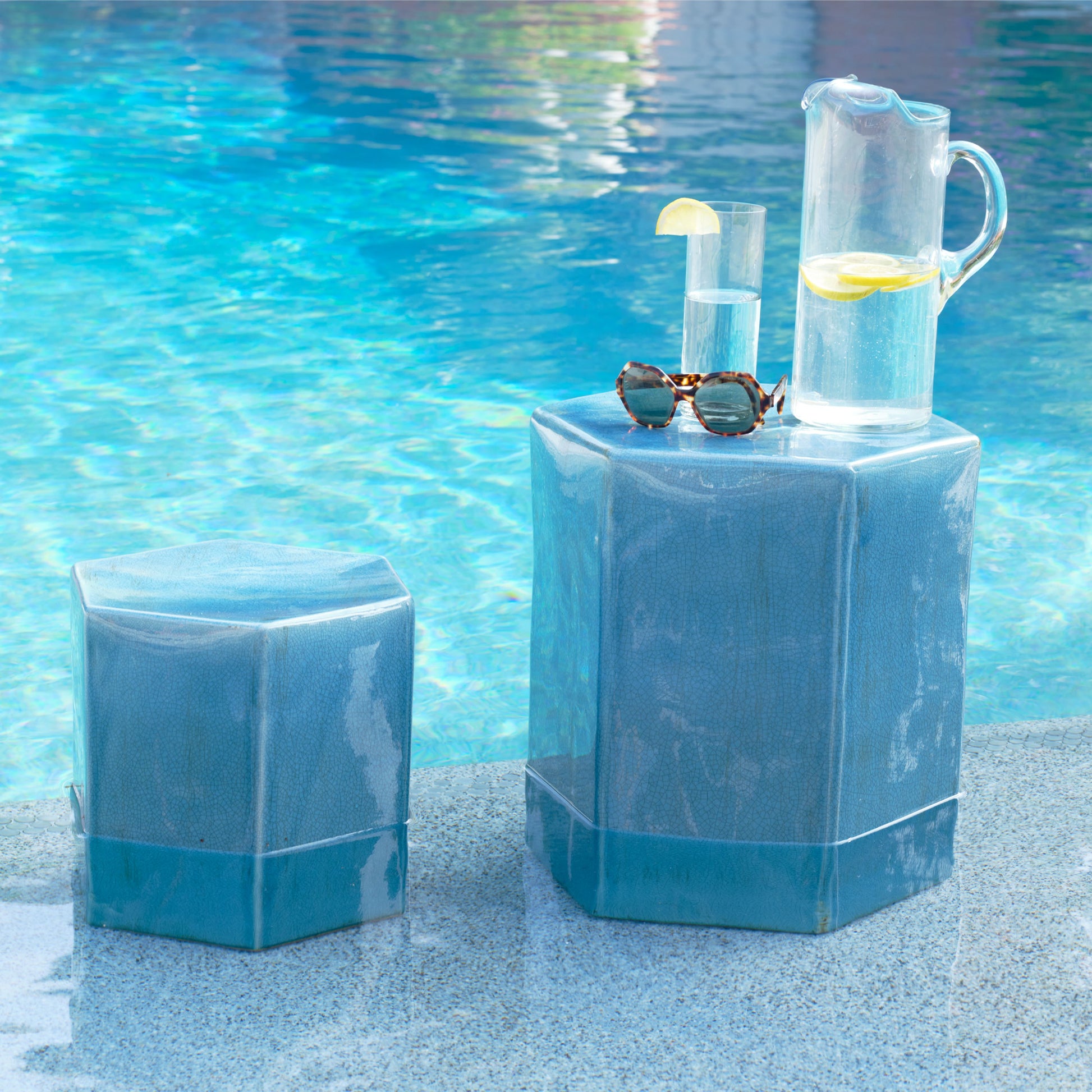Porto Ceramic Indoor/Outdoor Side Table-Large by Jamie Young