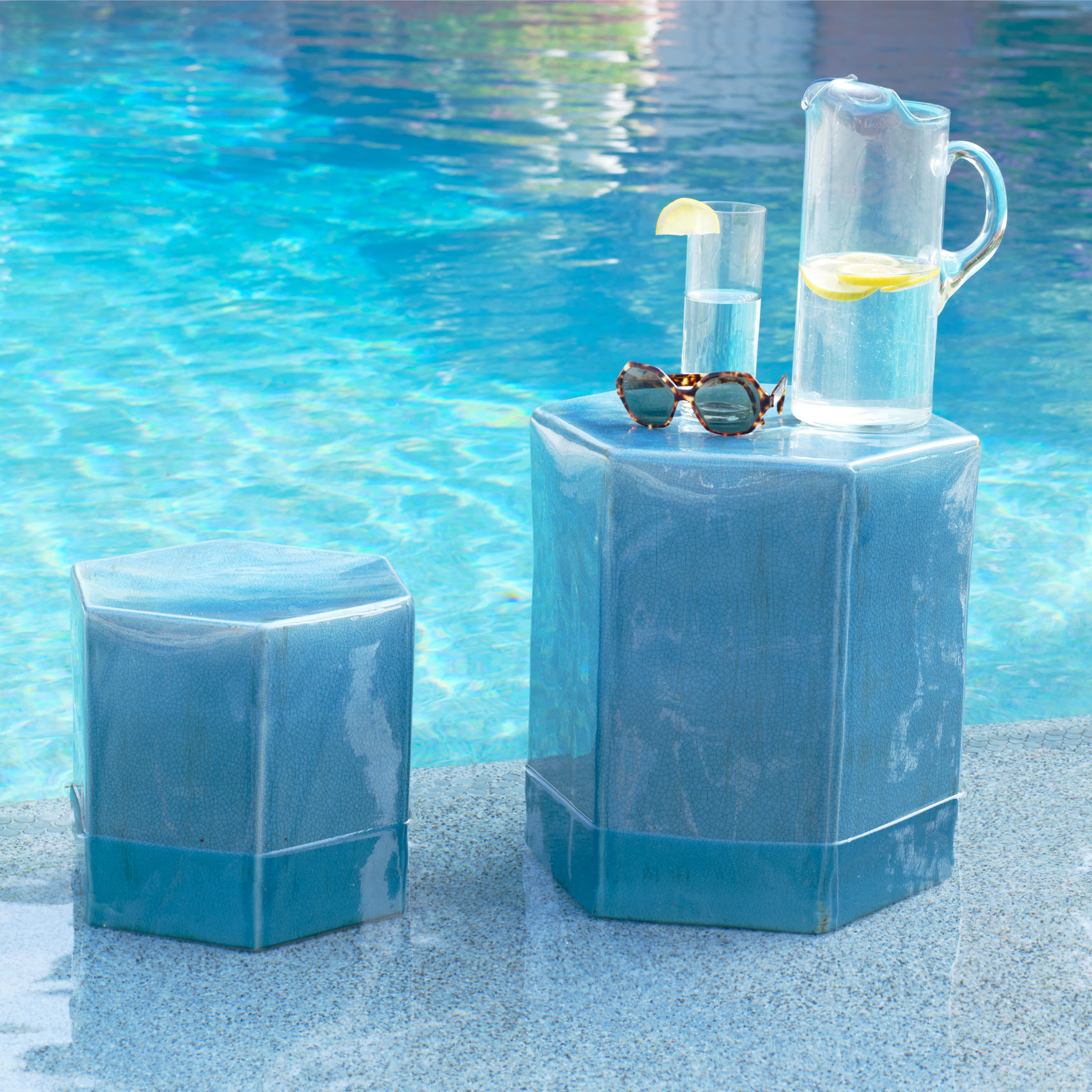 Porto Ceramic Indoor/Outdoor Side Table-Large by Jamie Young