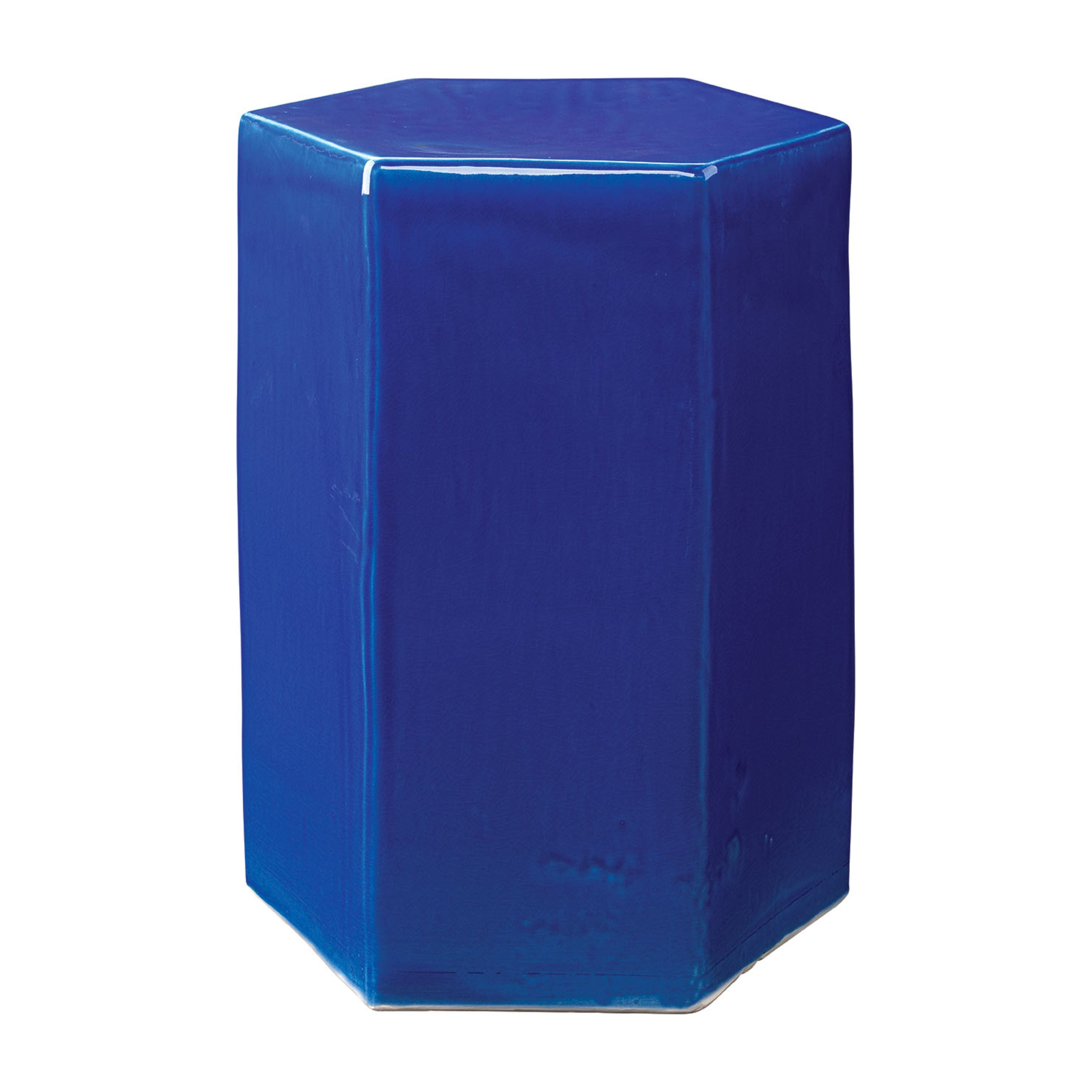 Porto Ceramic Side Indoor/Outdoor Table-Large, Cobalt Blue by Jamie Young