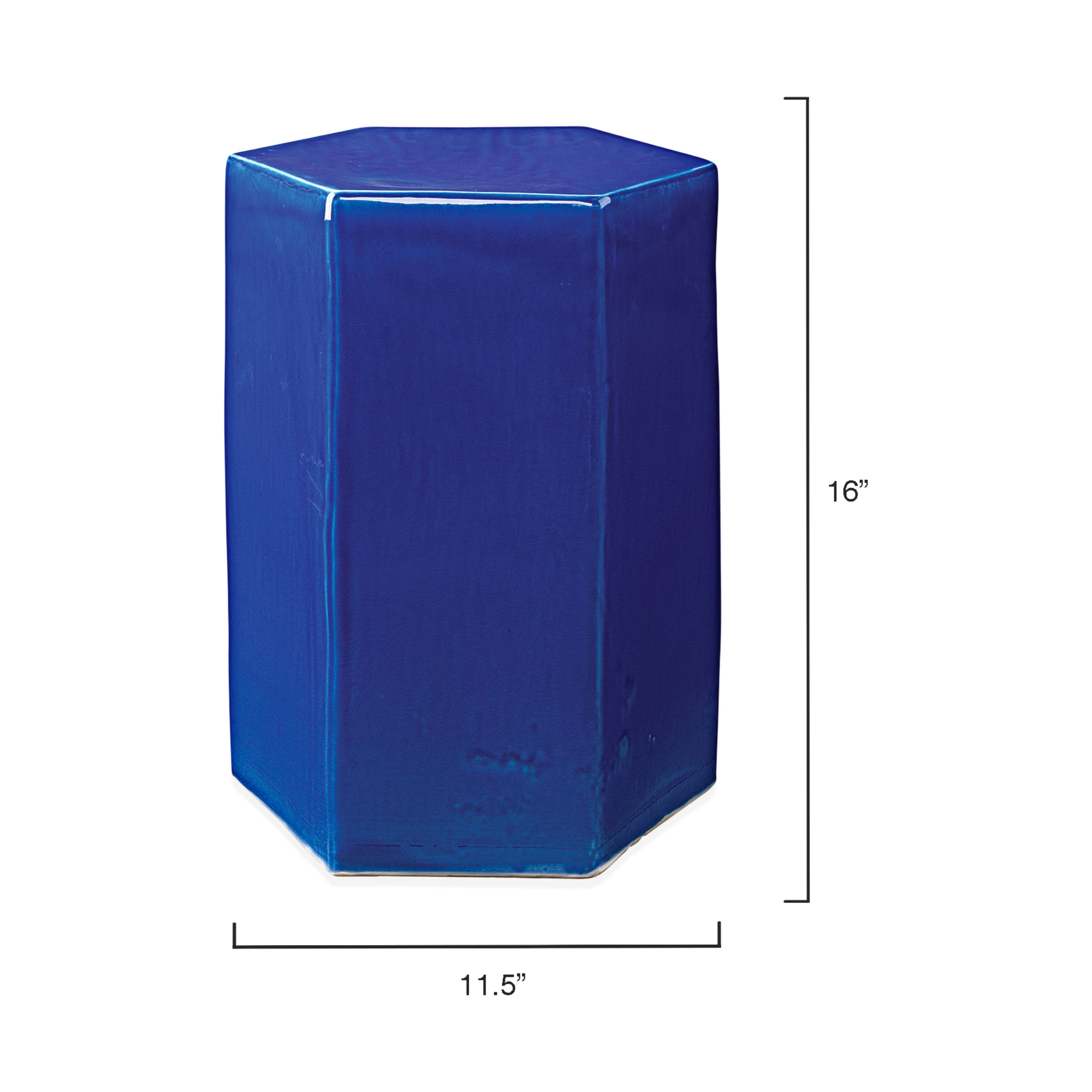 Porto Ceramic Side Indoor/Outdoor Table-Large, Cobalt Blue by Jamie Young