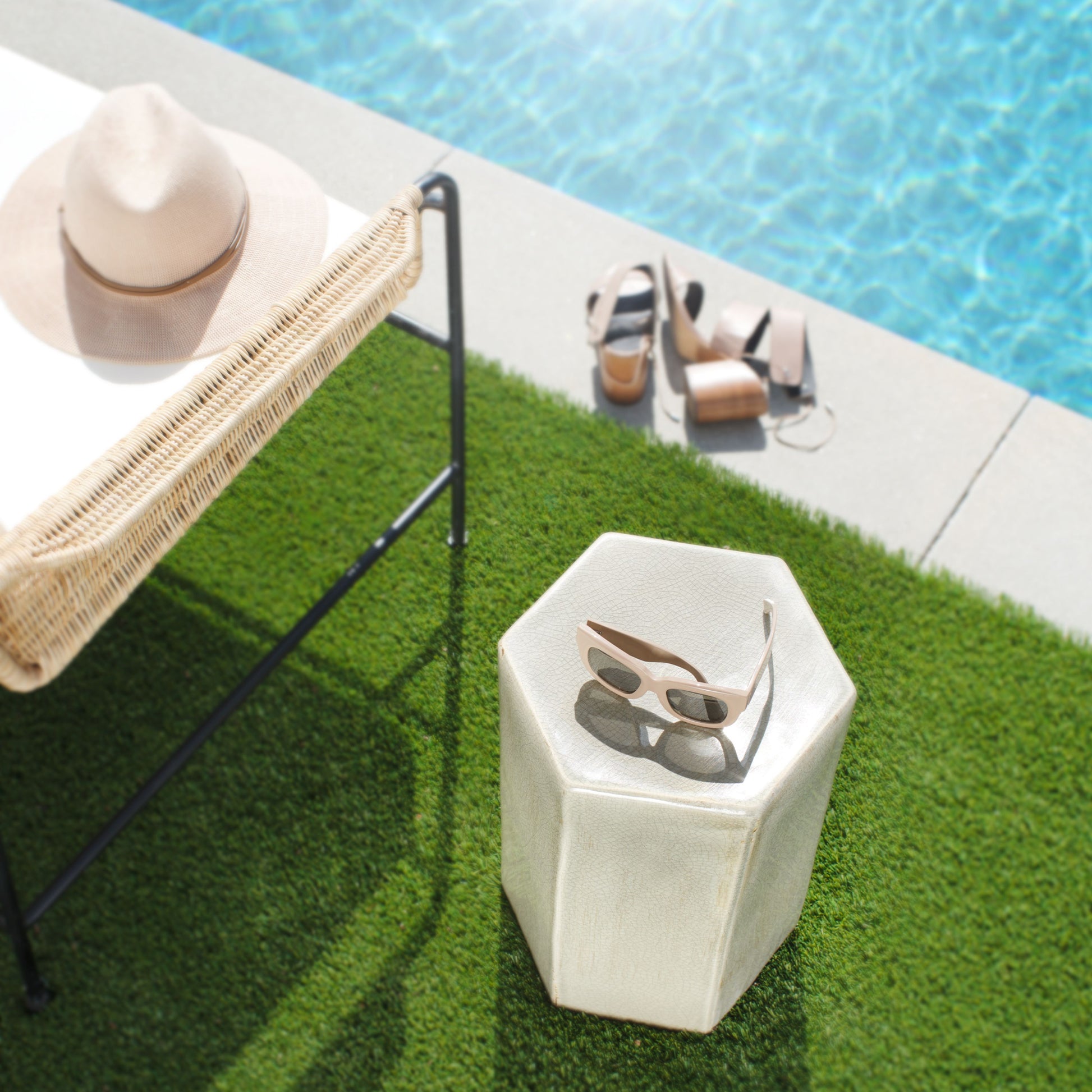 Porto Ceramic Indoor/Outdoor Side Table-Large by Jamie Young