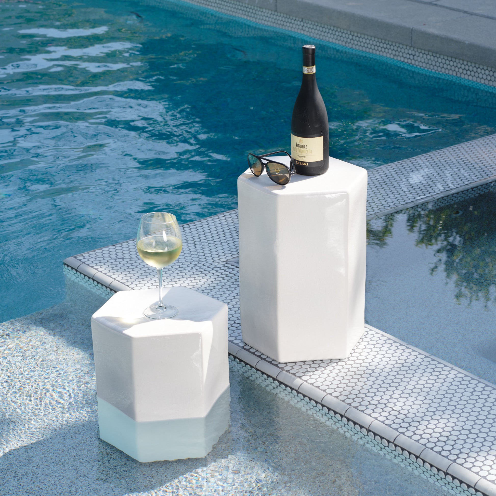 Porto Ceramic Indoor/Outdoor Side Table-Small by Jamie Young