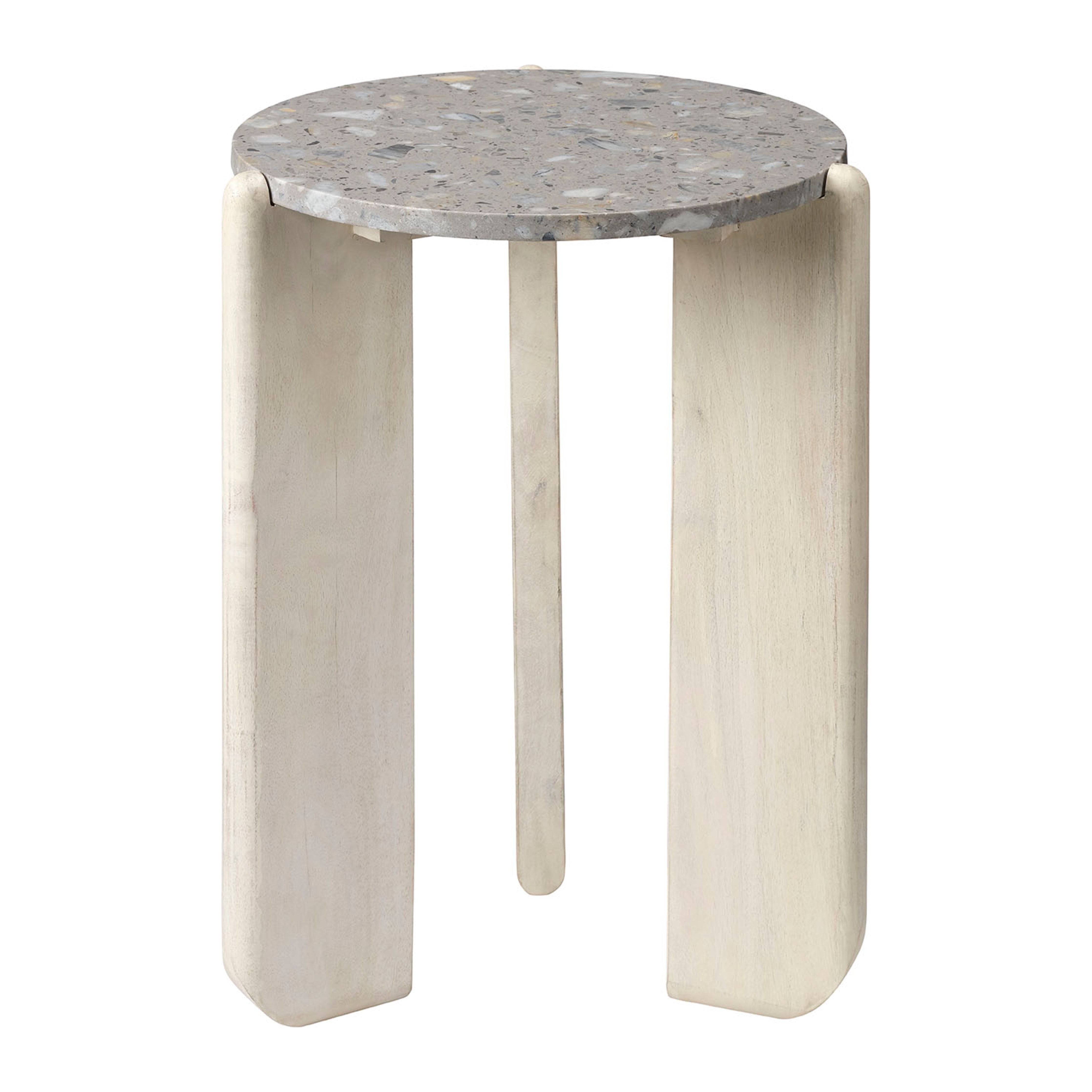Quarry Wood and Terrazzo Stone Side Table by Jamie Young