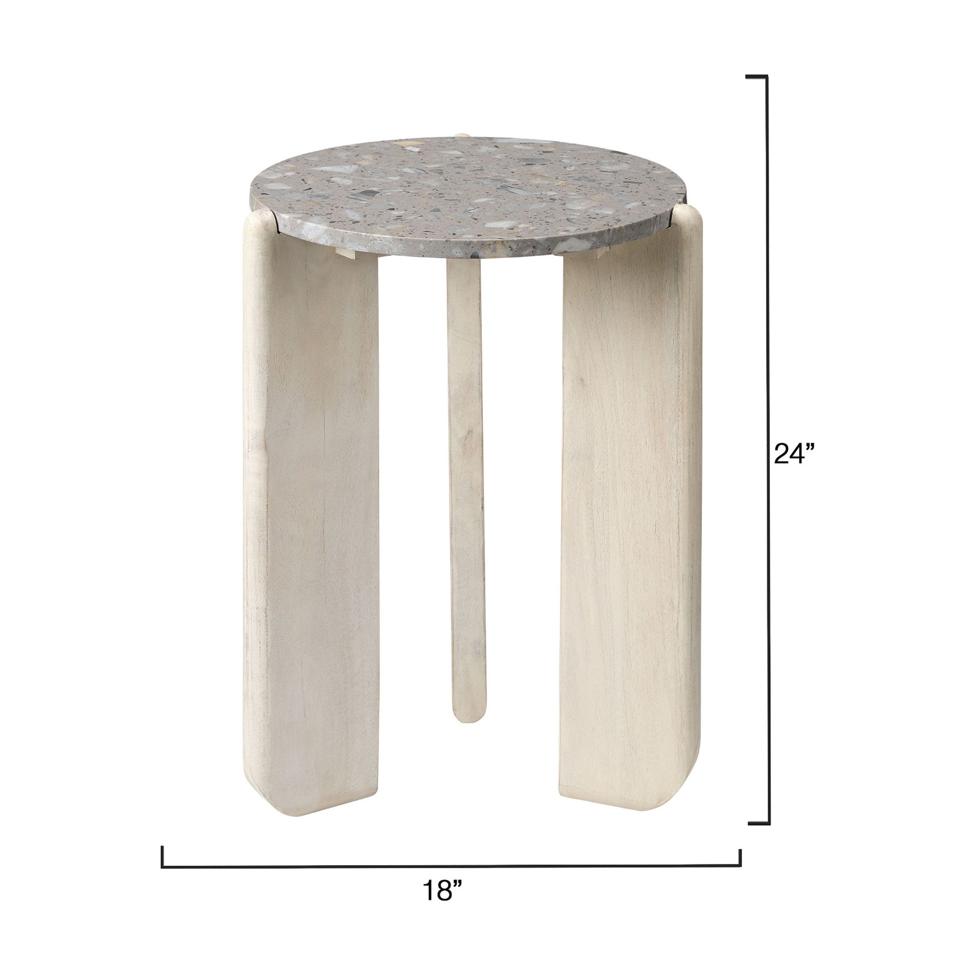 Quarry Wood and Terrazzo Stone Side Table by Jamie Young