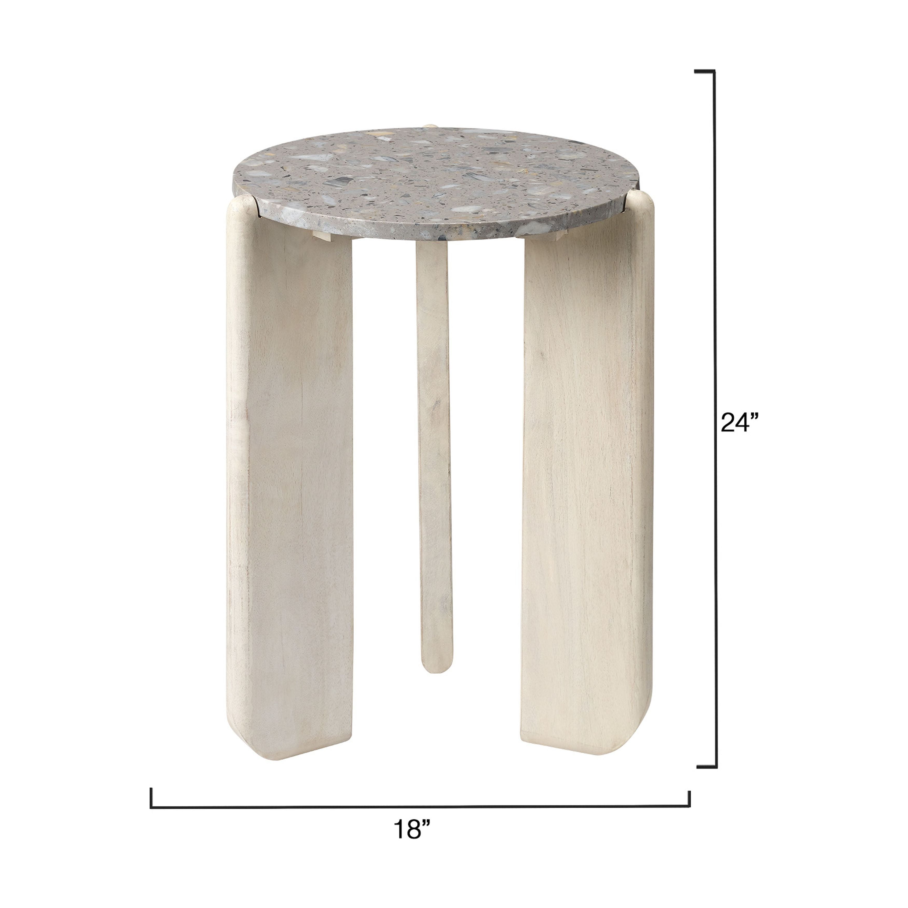 Quarry Wood and Terrazzo Stone Side Table by Jamie Young