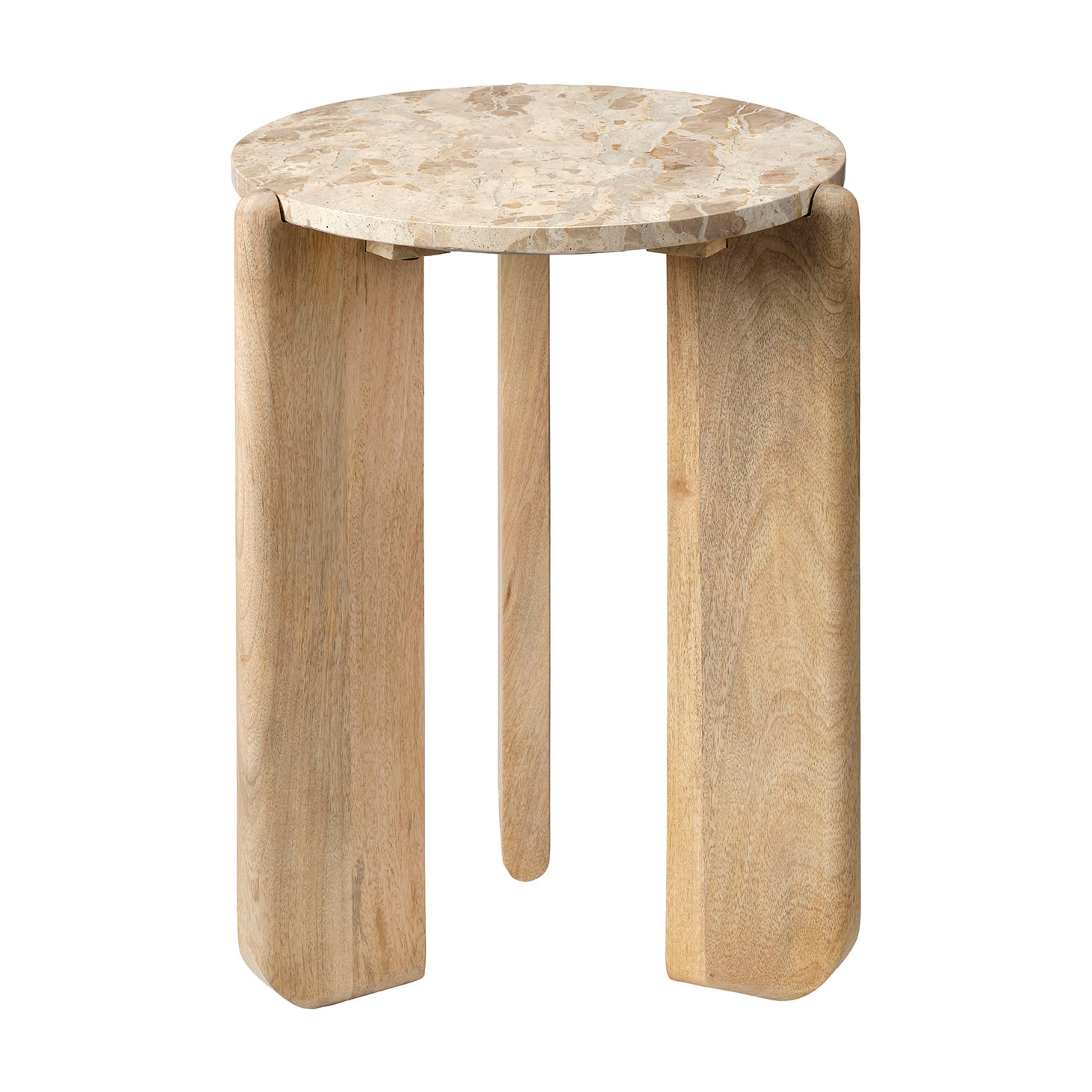 Quarry Wood and Tendua Stone Size Table by Jamie Young