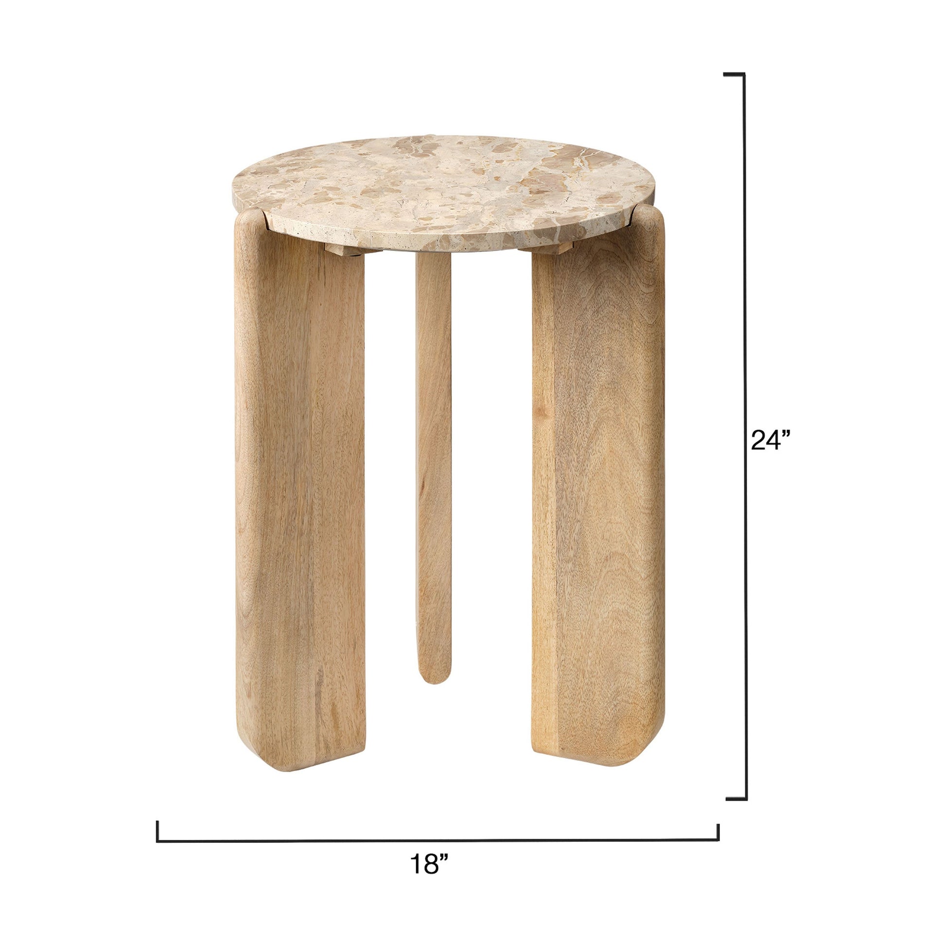 Quarry Wood and Tendua Stone Size Table by Jamie Young