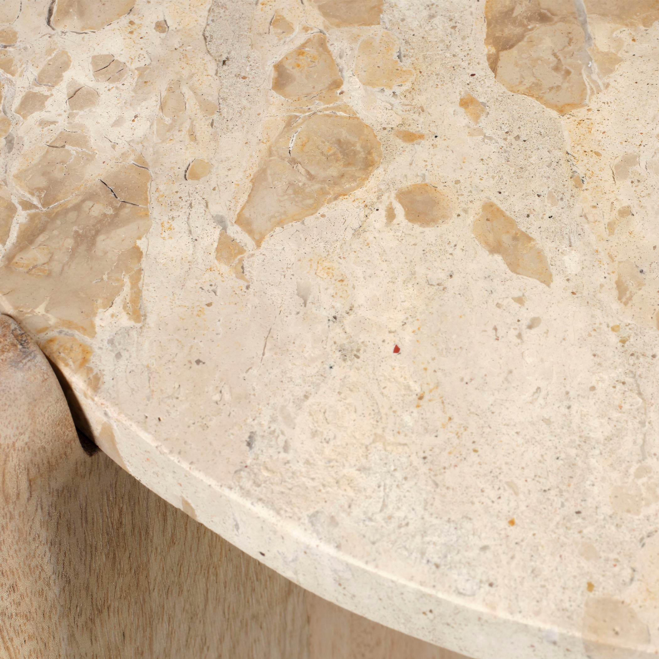 Quarry Wood and Tendua Stone Size Table by Jamie Young
