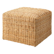 Hand-woven Natural Rattan Large Ottoman by Jamie Young