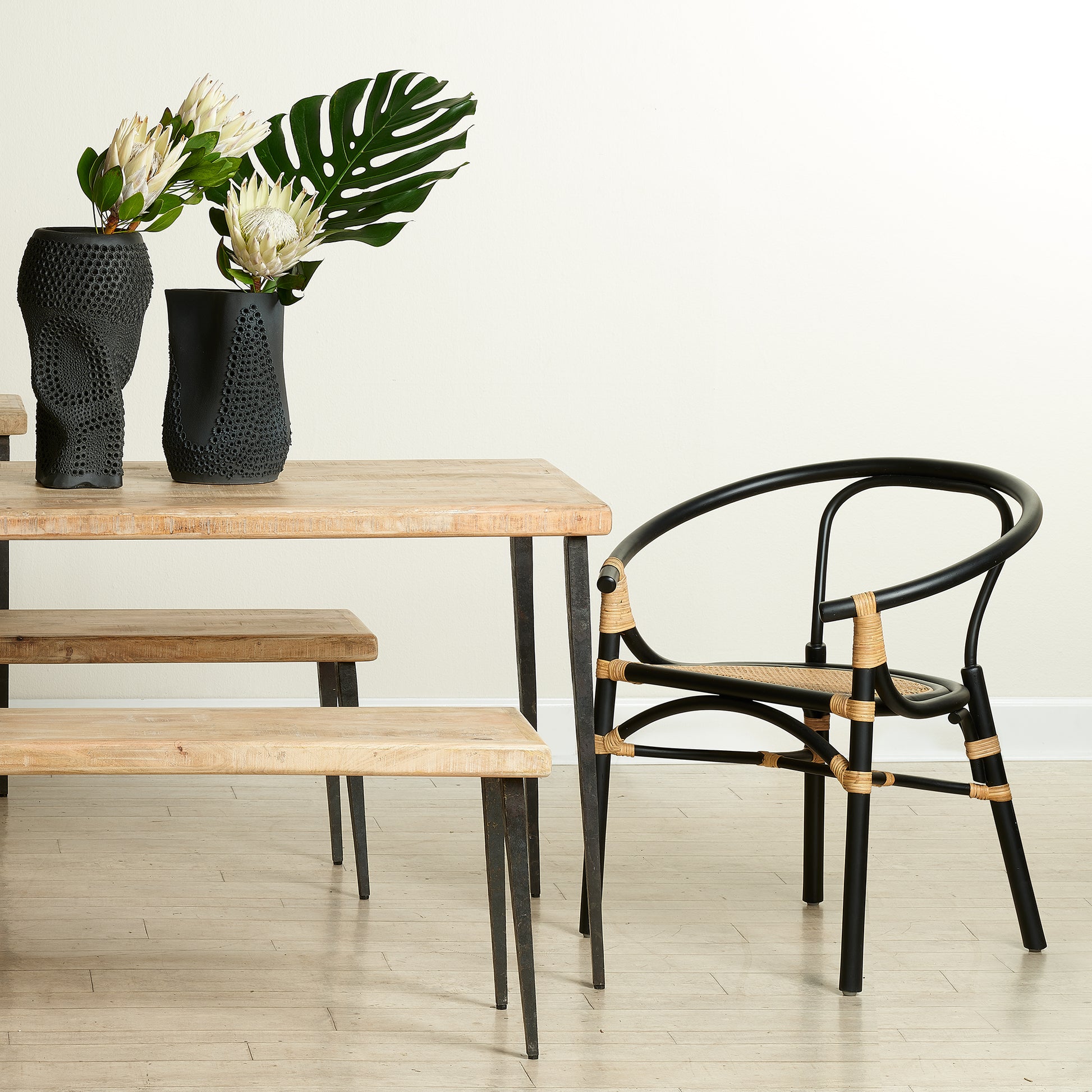 Saltwater Arm Rattan Chair by Jamie Young