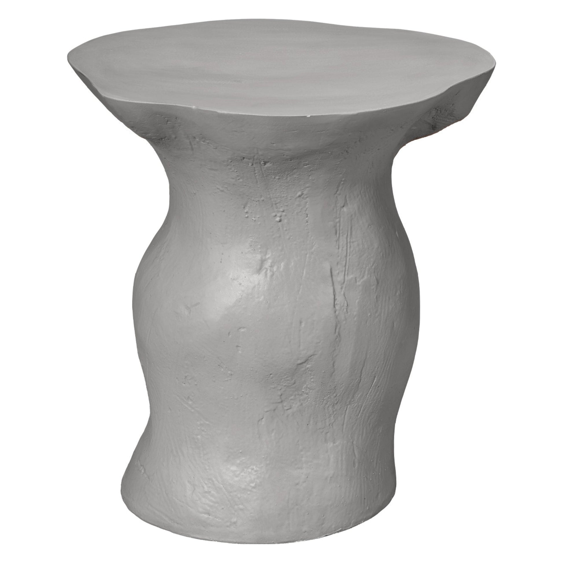 Sculpt Fiber Glass Indoor & Outdoor Side Table Cement by Jamie Young