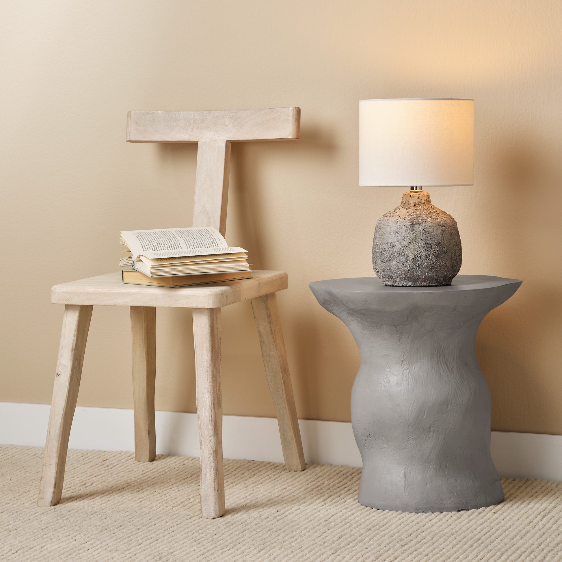 Sculpt Fiber Glass Indoor & Outdoor Side Table by Jamie Young
