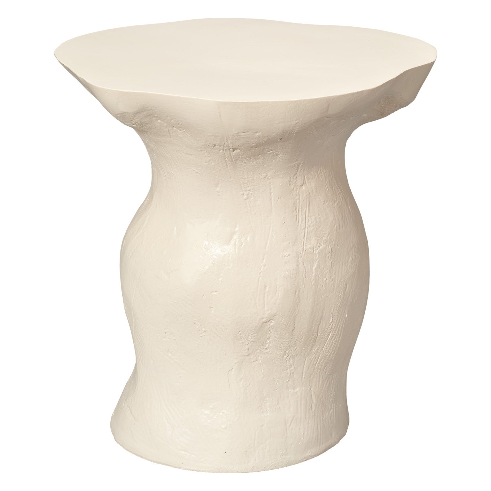 Sculpt Fiber Glass Indoor & Outdoor Side Table Cream by Jamie Young
