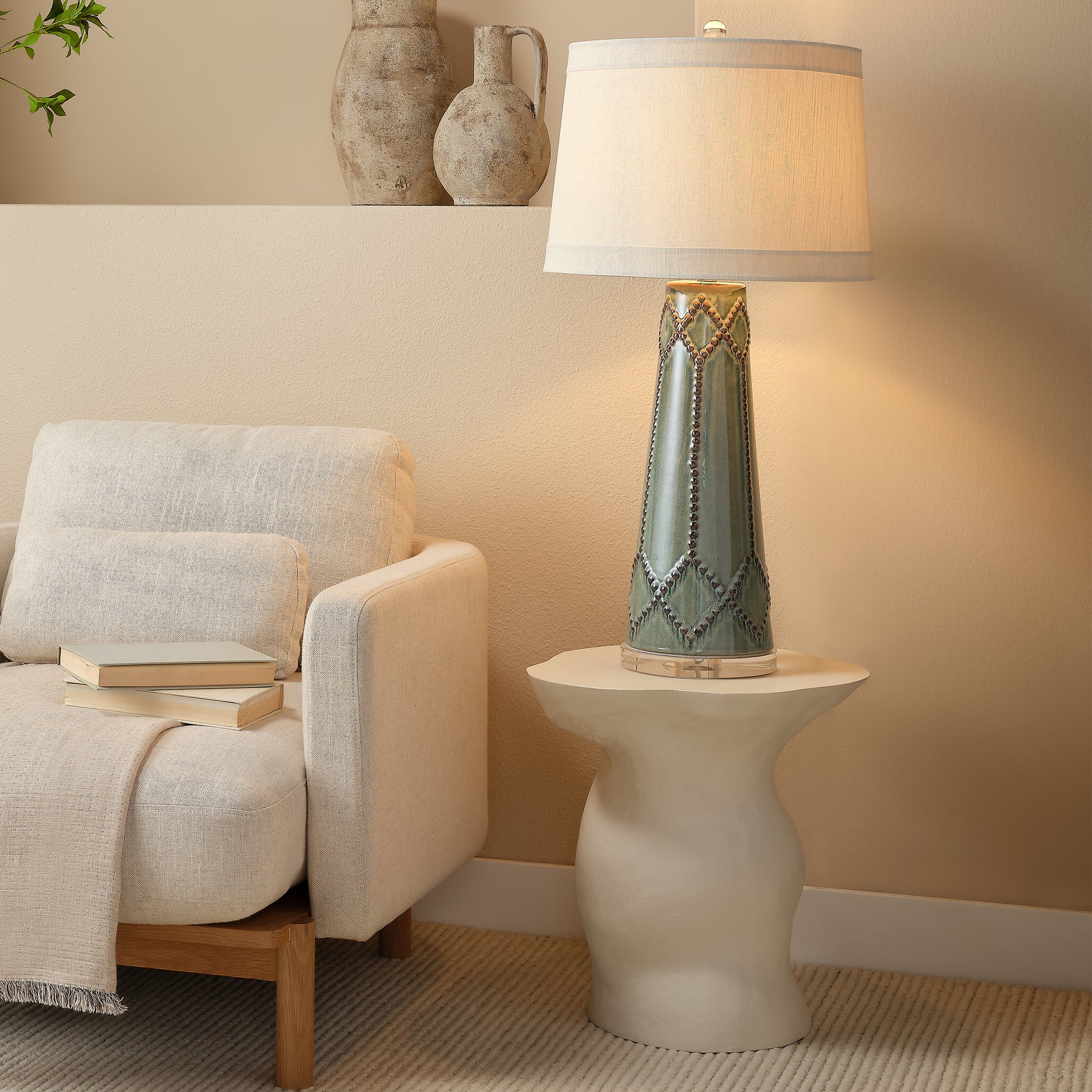 Sculpt Fiber Glass Indoor & Outdoor Side Table by Jamie Young