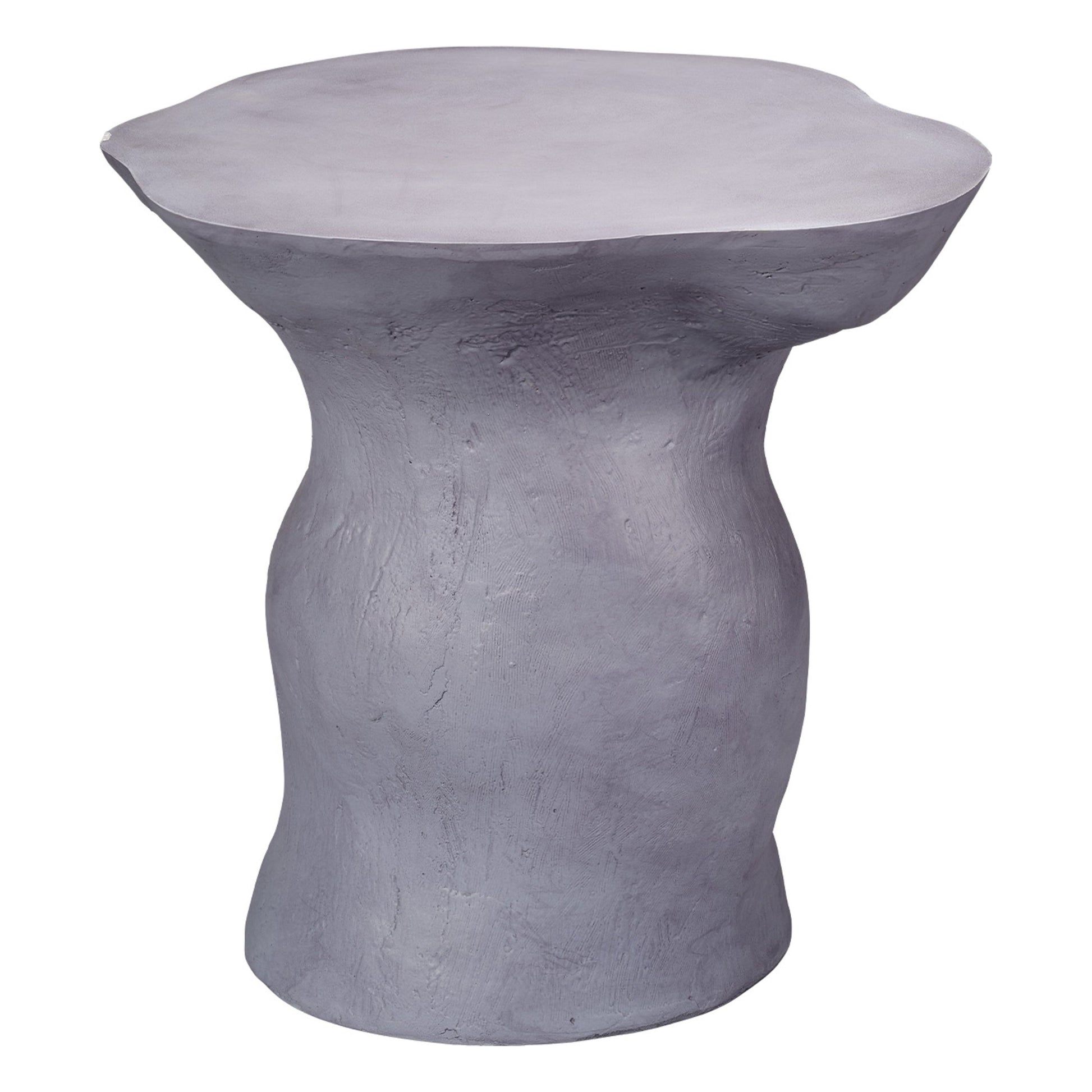 Sculpt Fiber Glass Indoor & Outdoor Side Table Grey Blue by Jamie Young