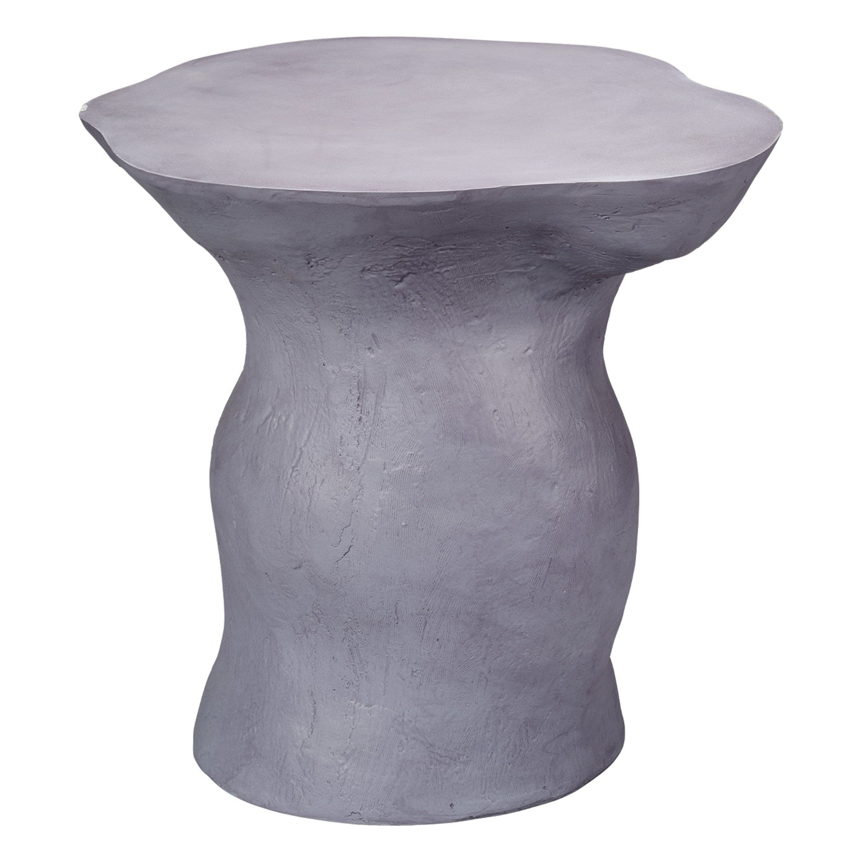 Sculpt Fiber Glass Indoor & Outdoor Side Table Grey Blue by Jamie Young