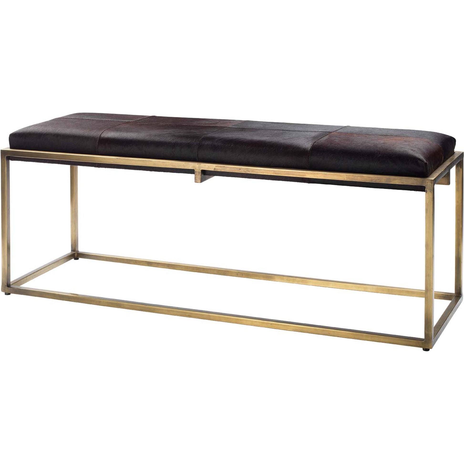 Shelby Hide Bench Brown by Jamie Young