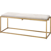 Shelby Hide Bench White by Jamie Young