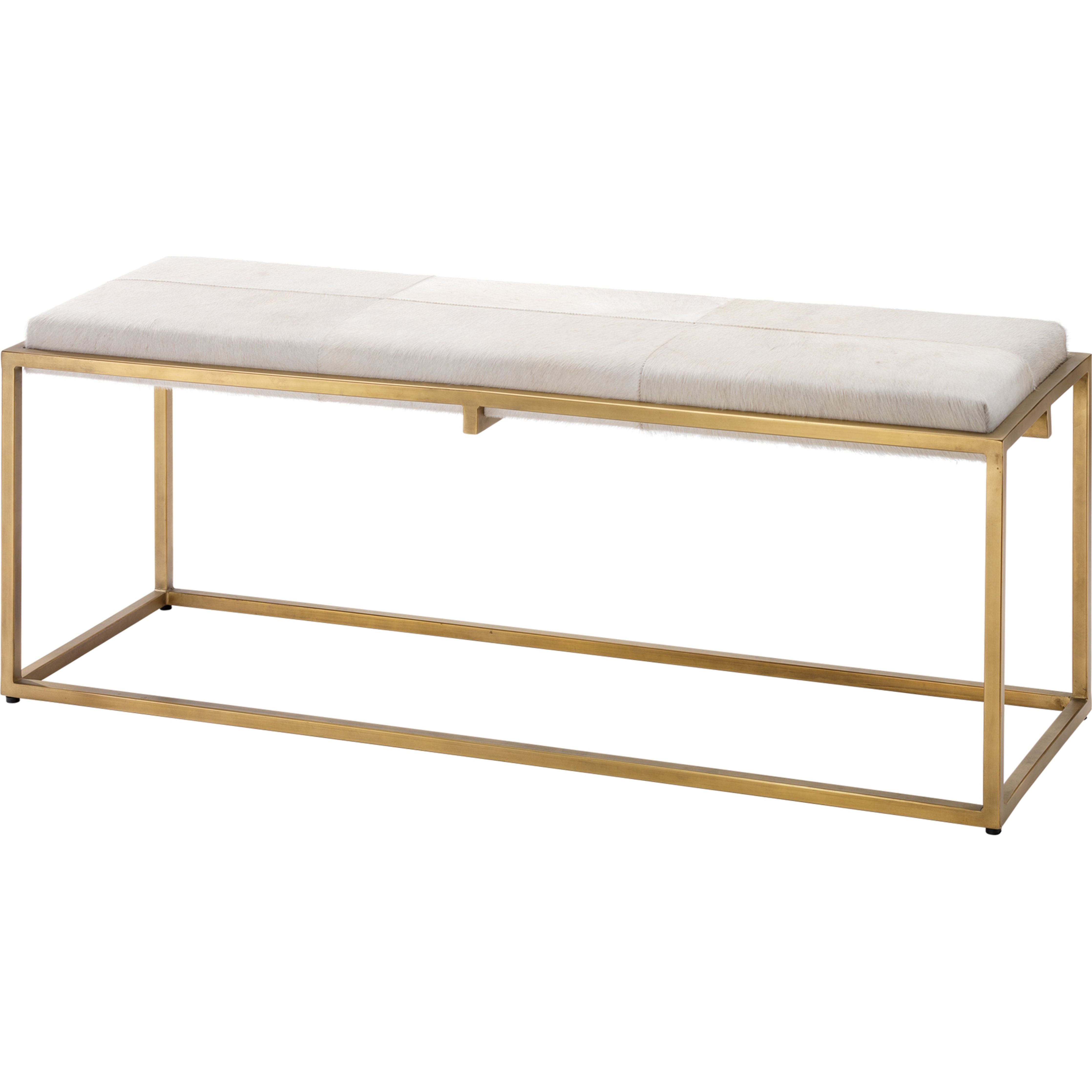 Shelby Hide Bench White by Jamie Young