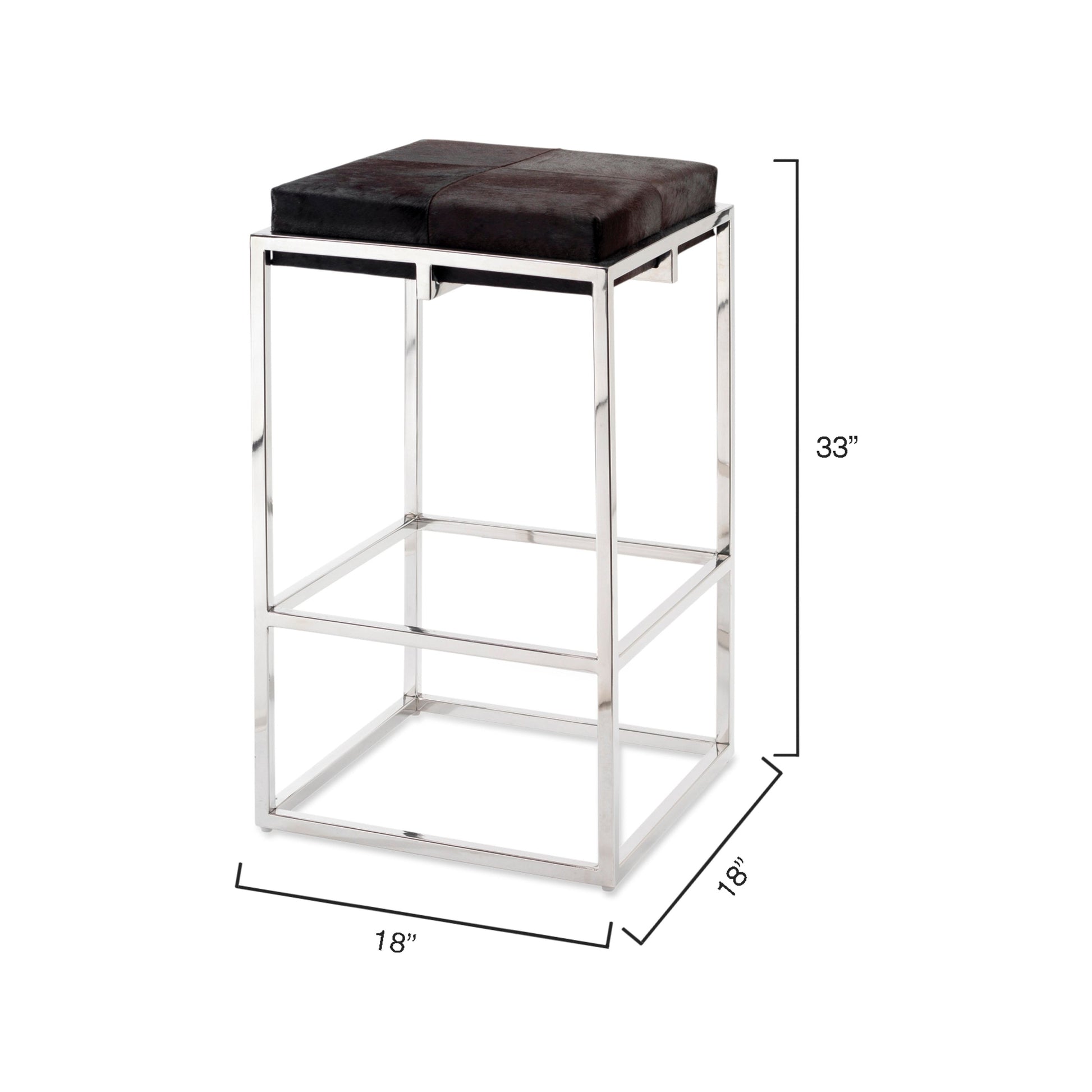 Shelby Hide Bar Stool, Espresso by Jamie Young