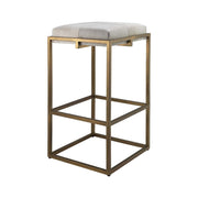 Shelby Hide Bar Stool, White by Jamie Young