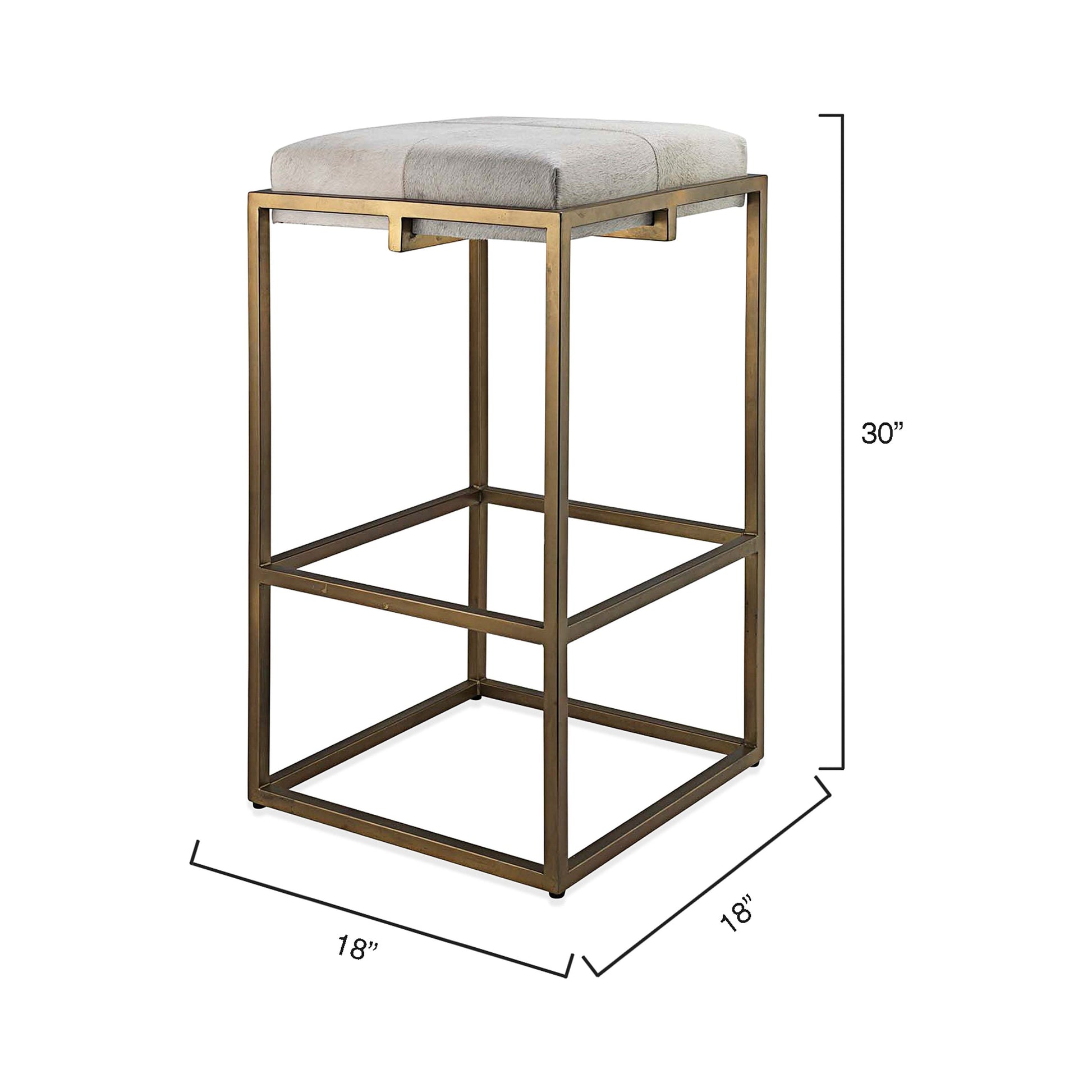 Shelby Hide Bar Stool, White by Jamie Young
