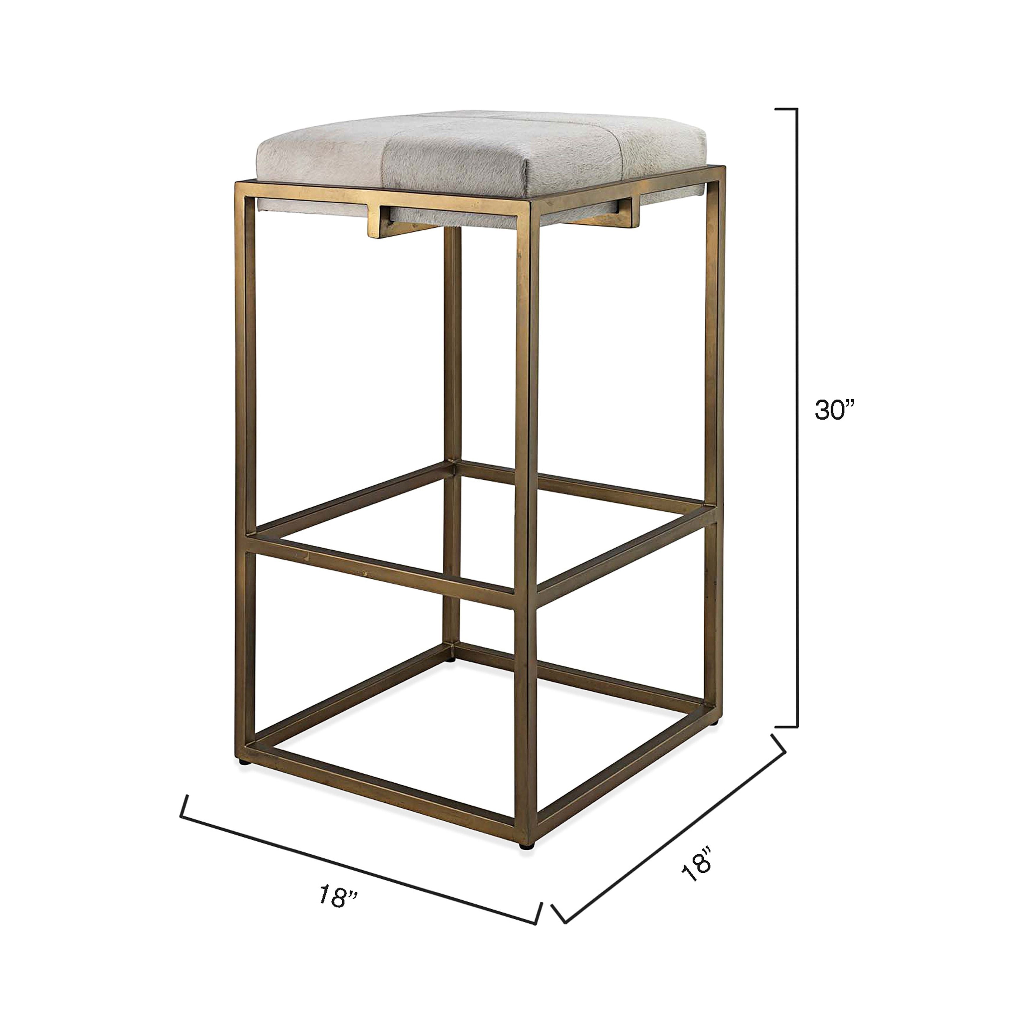 Shelby Hide Bar Stool, White by Jamie Young