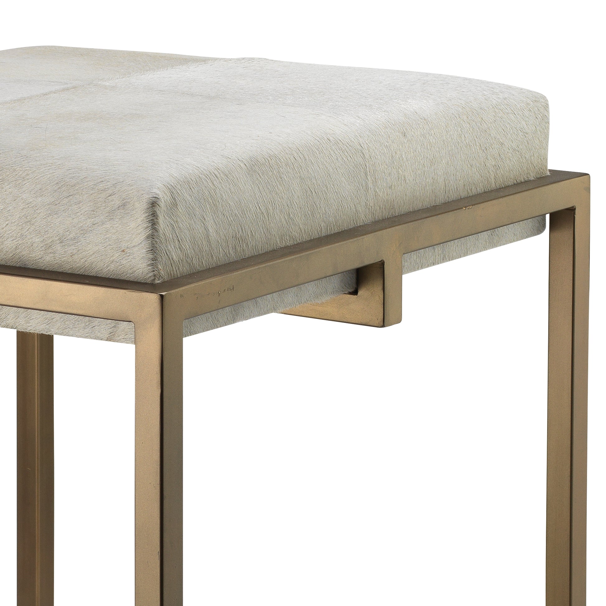 Shelby Hide Bar Stool, White by Jamie Young