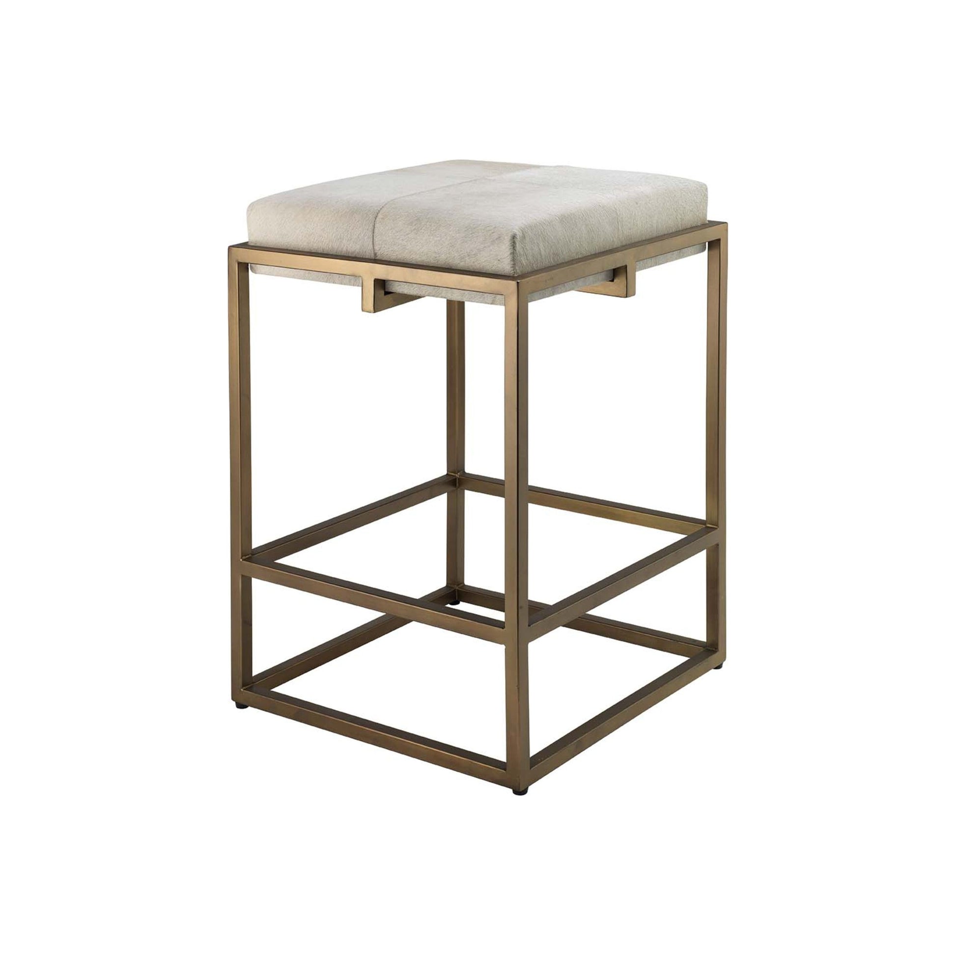 Shelby Hide Counter Stool White by Jamie Young
