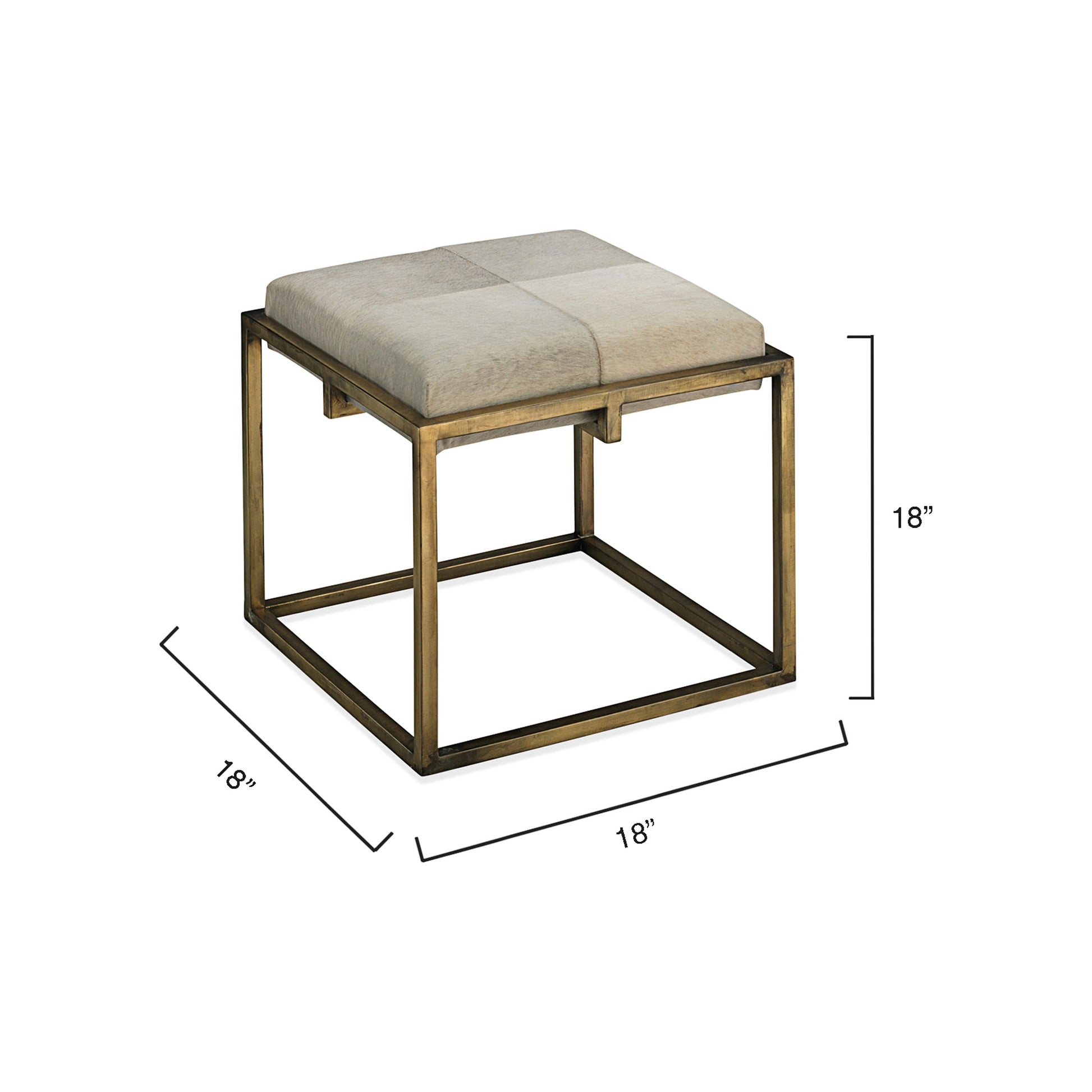 Shelby Hide Stool, White by Jamie Young