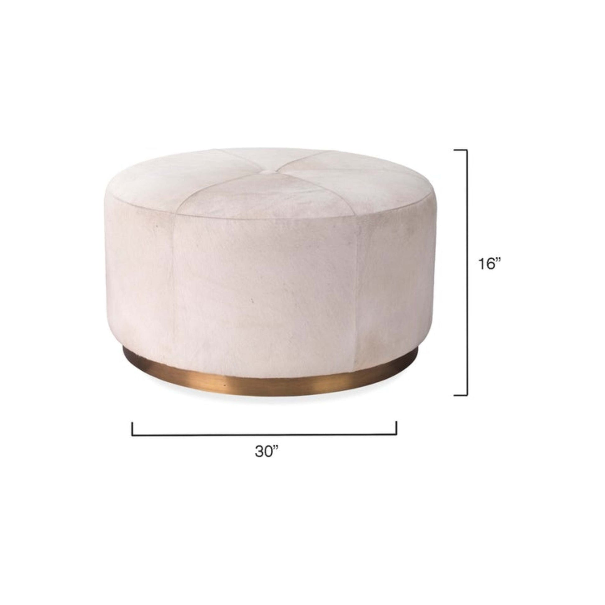 Thackery Hide On Roud Pouf, Large by Jamie Young