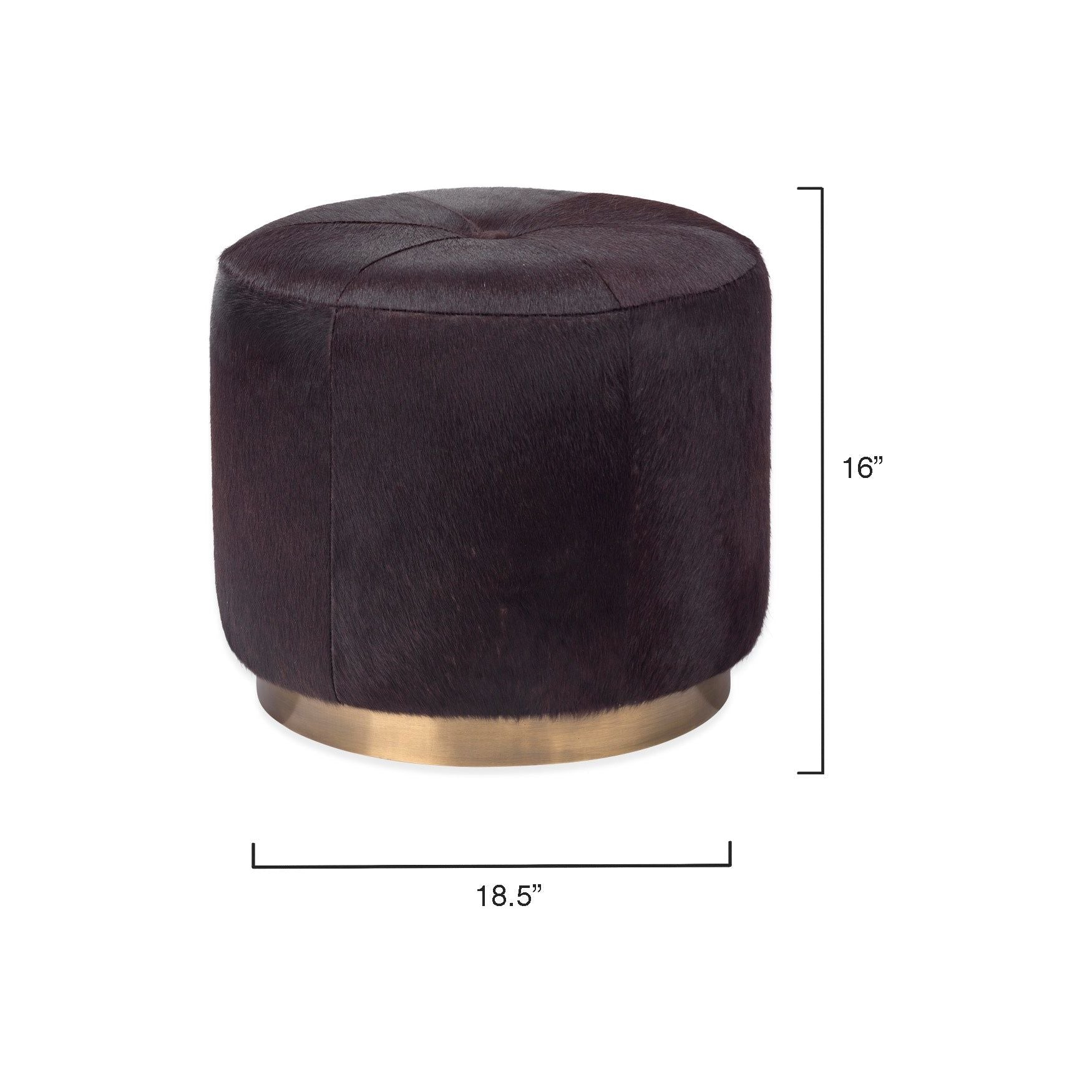 Thackery Hide On Roud Pouf by Jamie Young