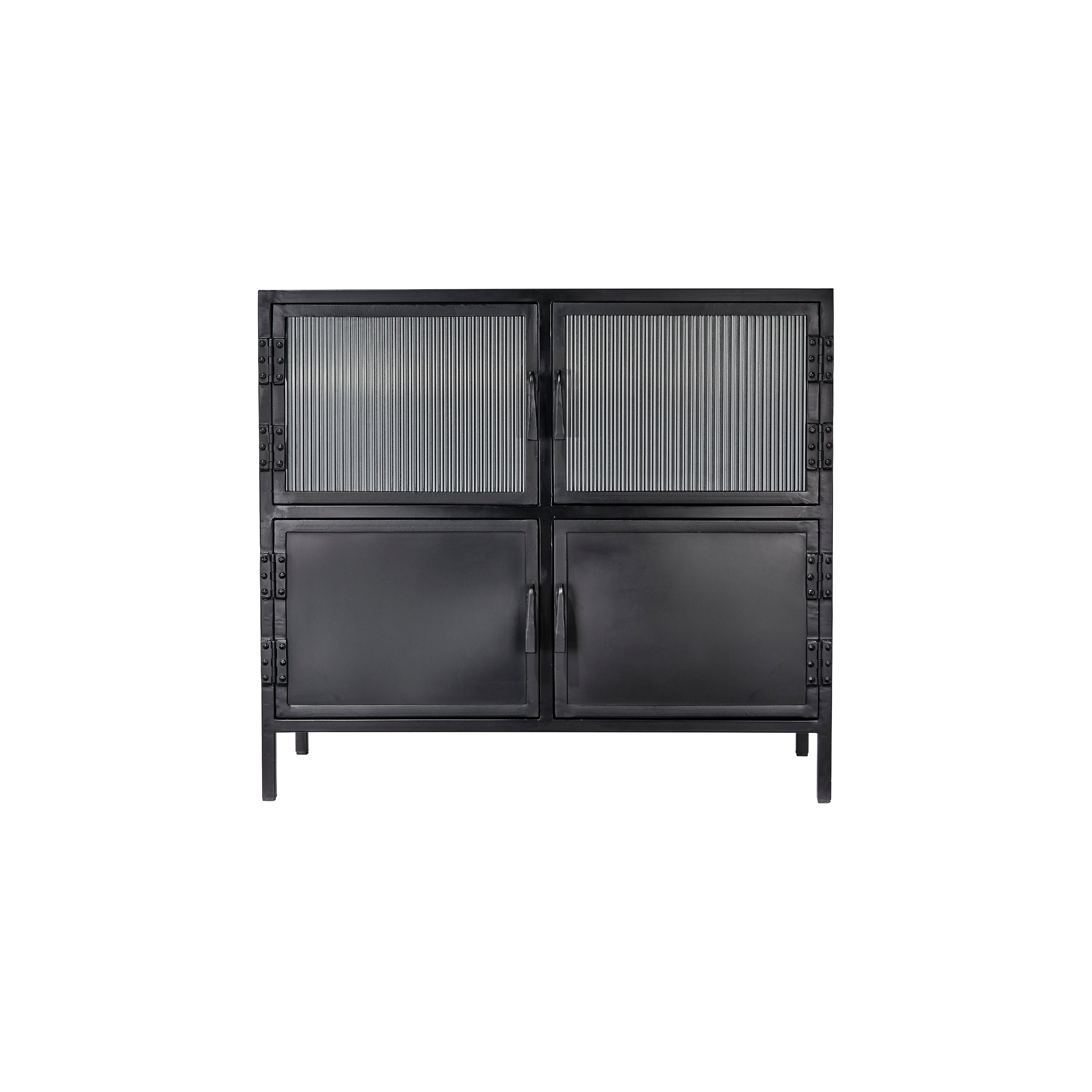 Vitrino 4 Door Iron Side Table by Jamie Young