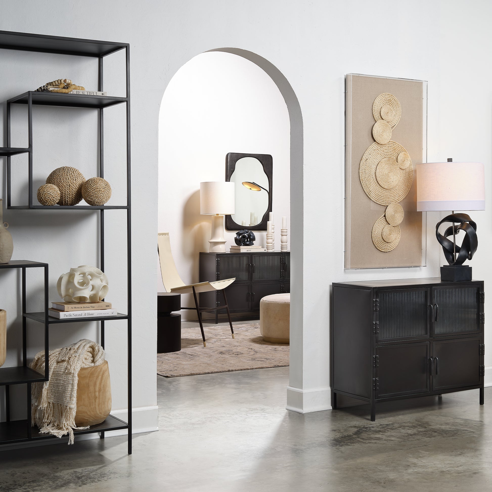 Vitrino 4 Door Iron Side Table by Jamie Young