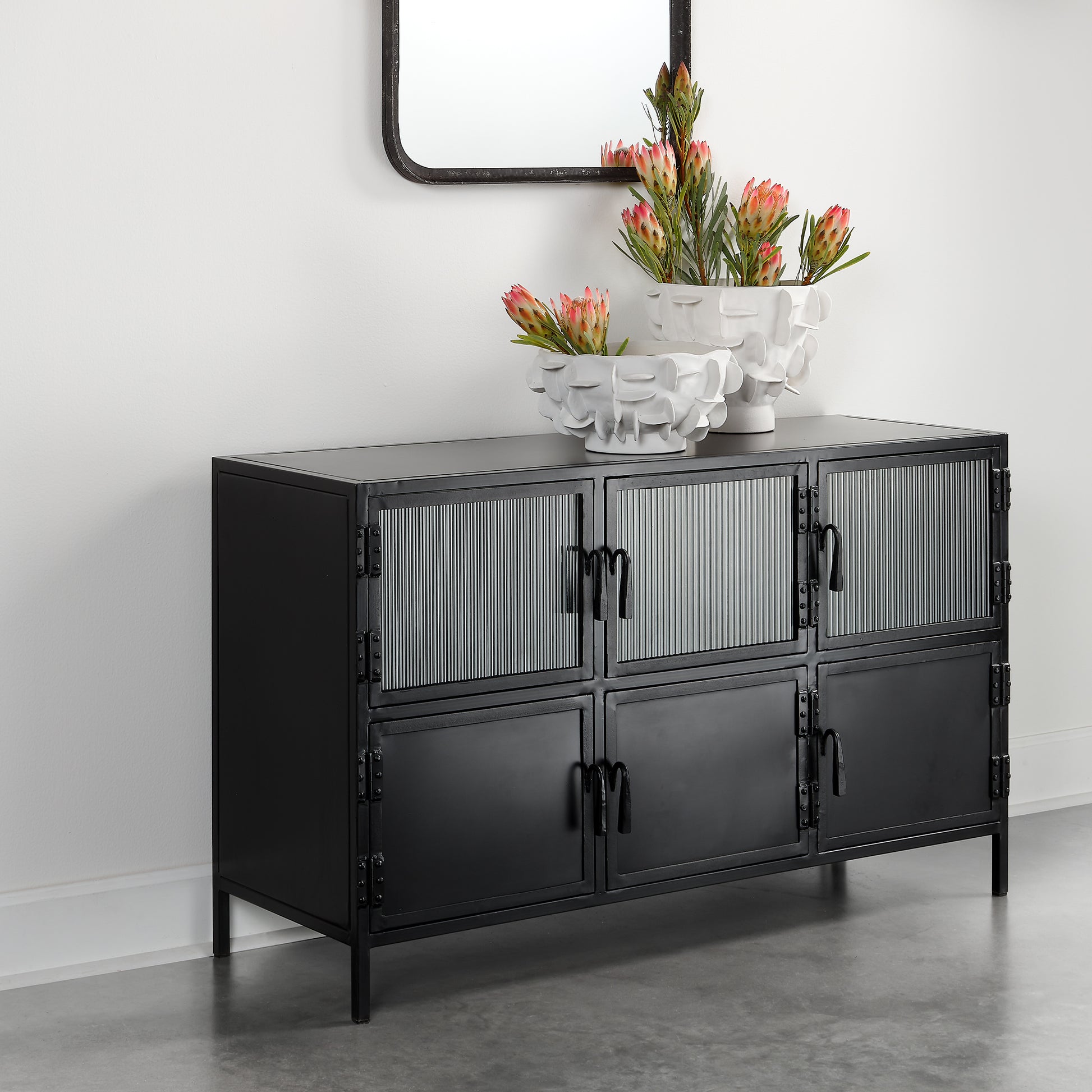 Vitrino 6 Door Iron Console by Jamie Young
