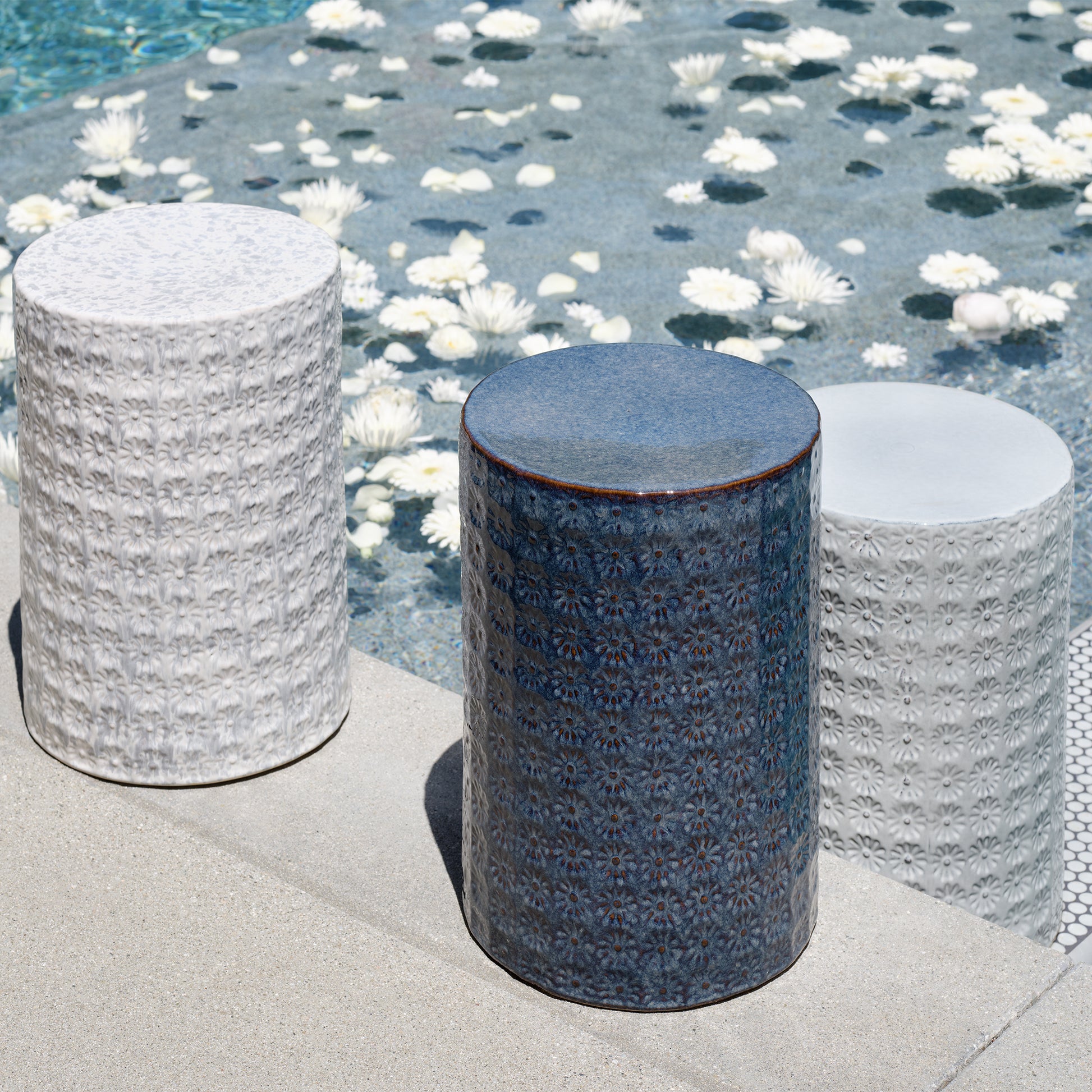 Wildflower Indoor/Outdoor Ceramic Side Table by Jamie Young