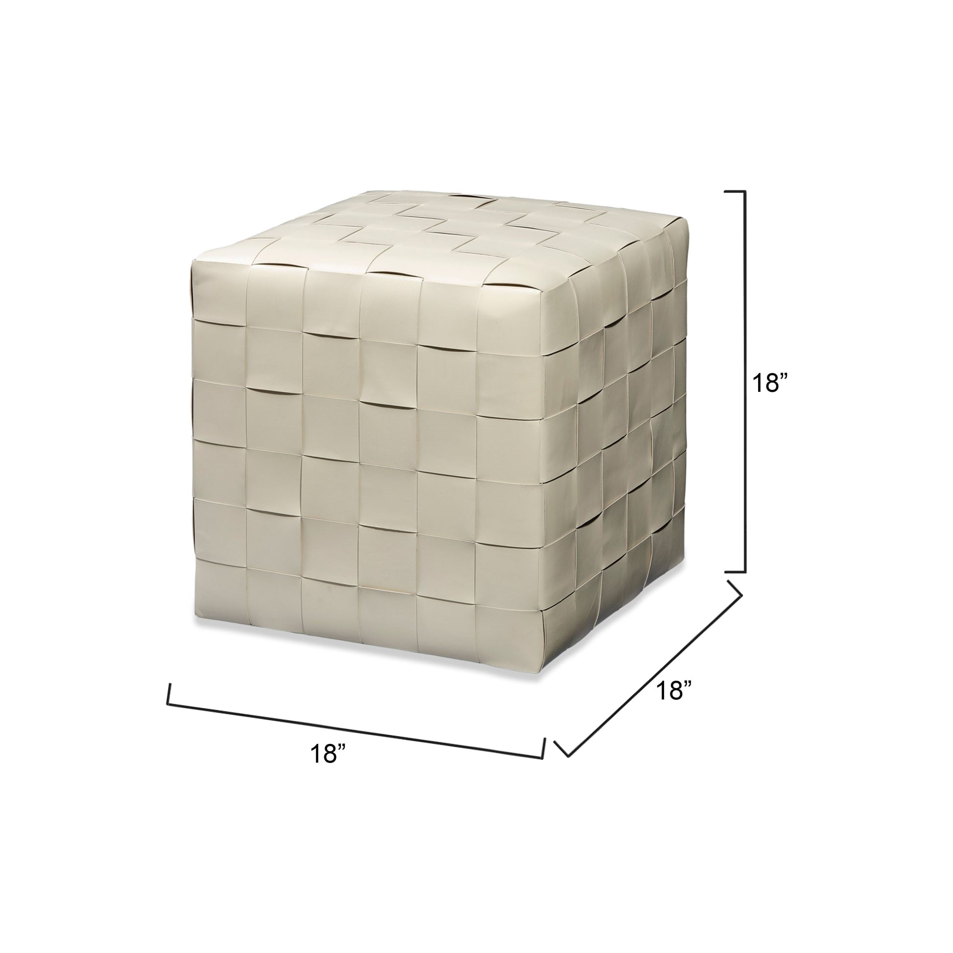 Woven Leather Ottoman by Jamie Young