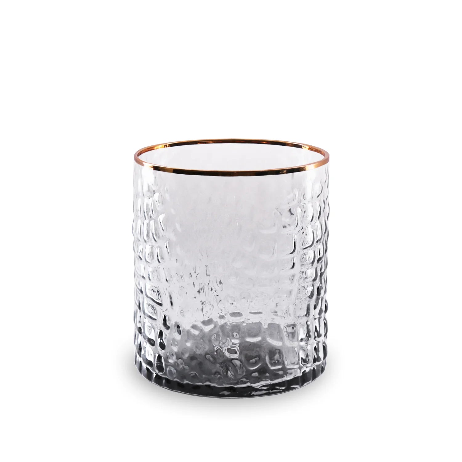 GLASS Croc Double Old Fashioned with Gold Rim – Smoke Grey by Beatriz Ball