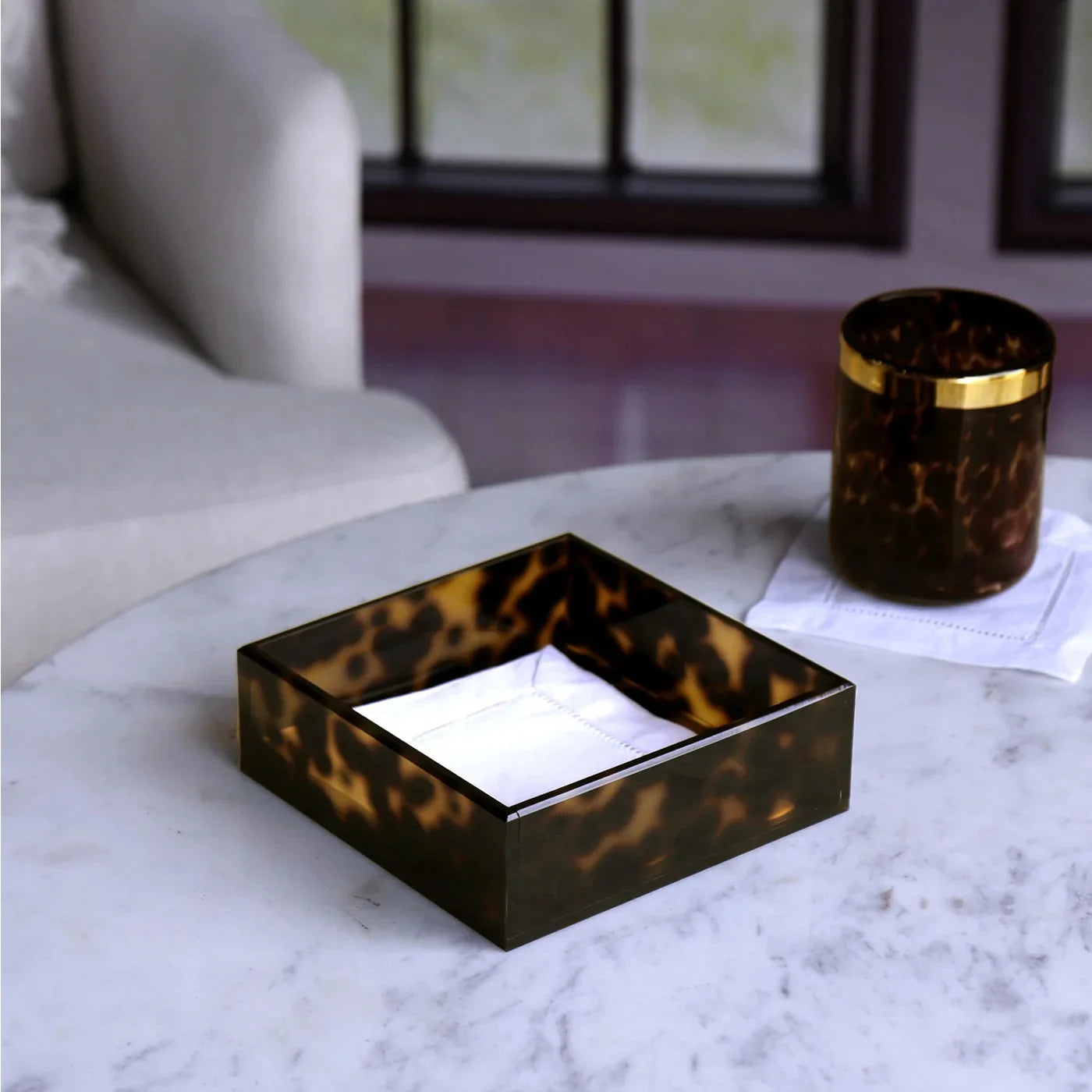 VIDA Acrylic Tortoise Beverage Napkin Holder | Beatriz Ball by Beatriz Ball