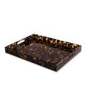 VIDA Acrylic Tortoise X-Large Tray With Handles | Modern Bar Tray by Beatriz Ball