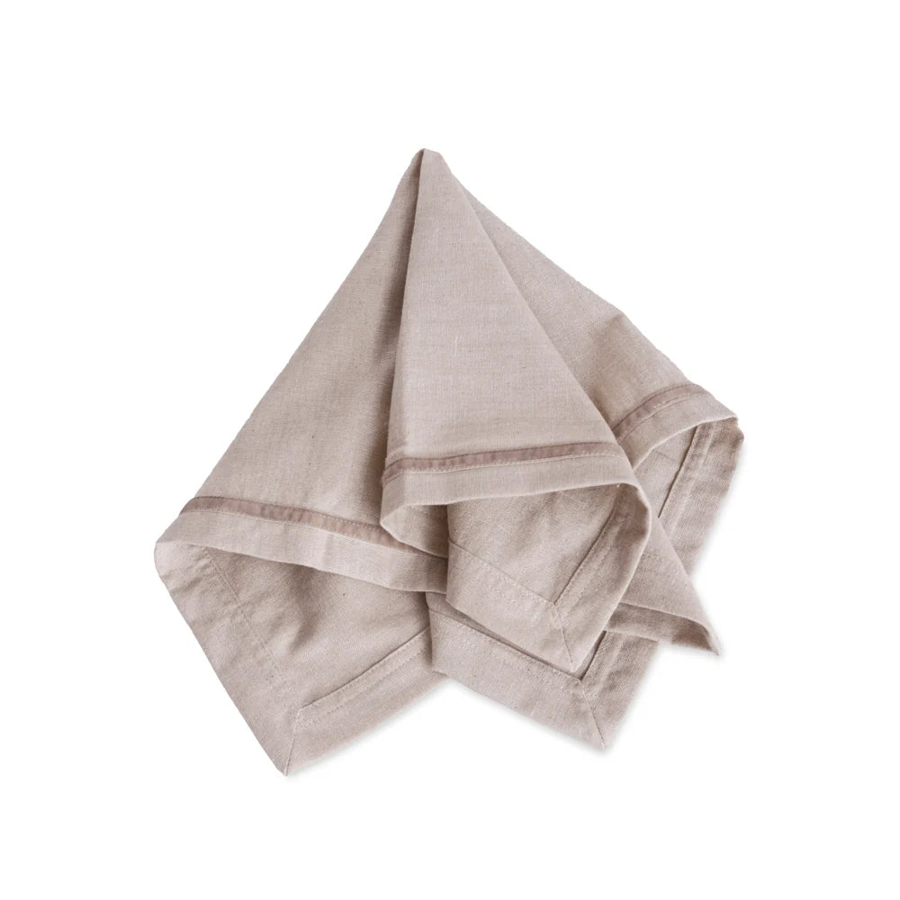 LINENS Velluto Napkins with Border, Set of 4 – Beige | Beatriz Ball by Beatriz Ball