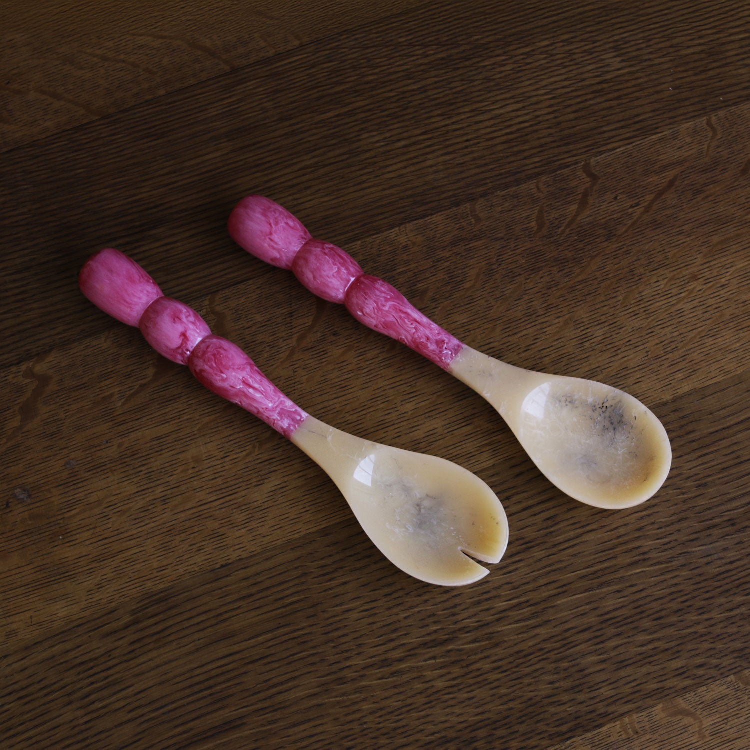 Resin Rio Bubble Salad Servers Pink by Beatriz Ball
