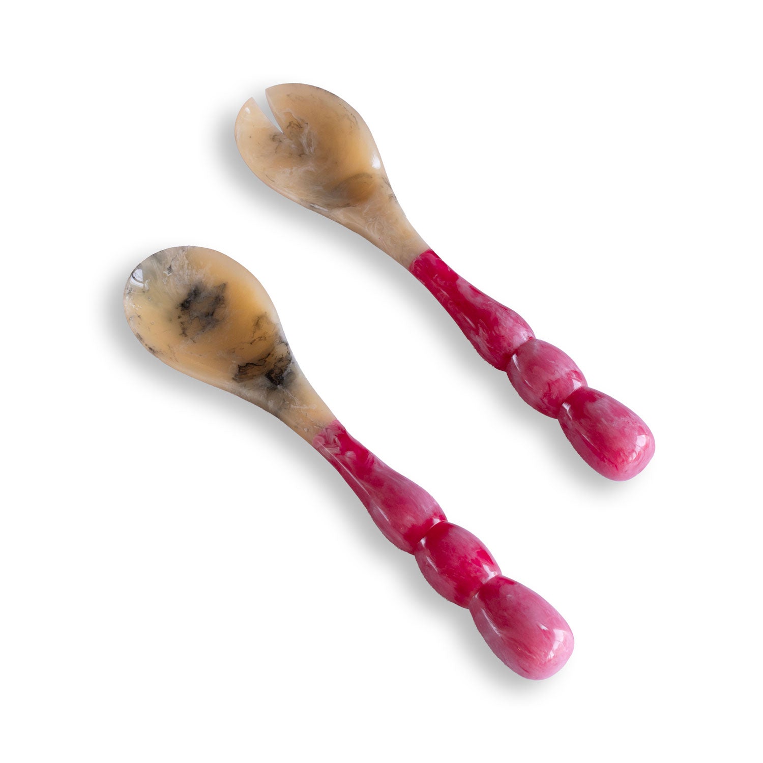 Resin Rio Bubble Salad Servers Pink by Beatriz Ball