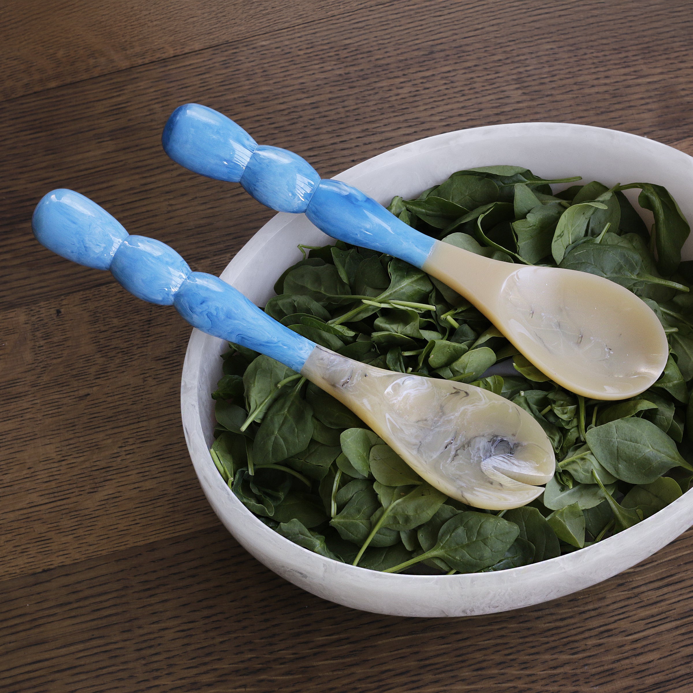 RESIN Rio Bubble Salad Servers – Blue by Beatriz Ball