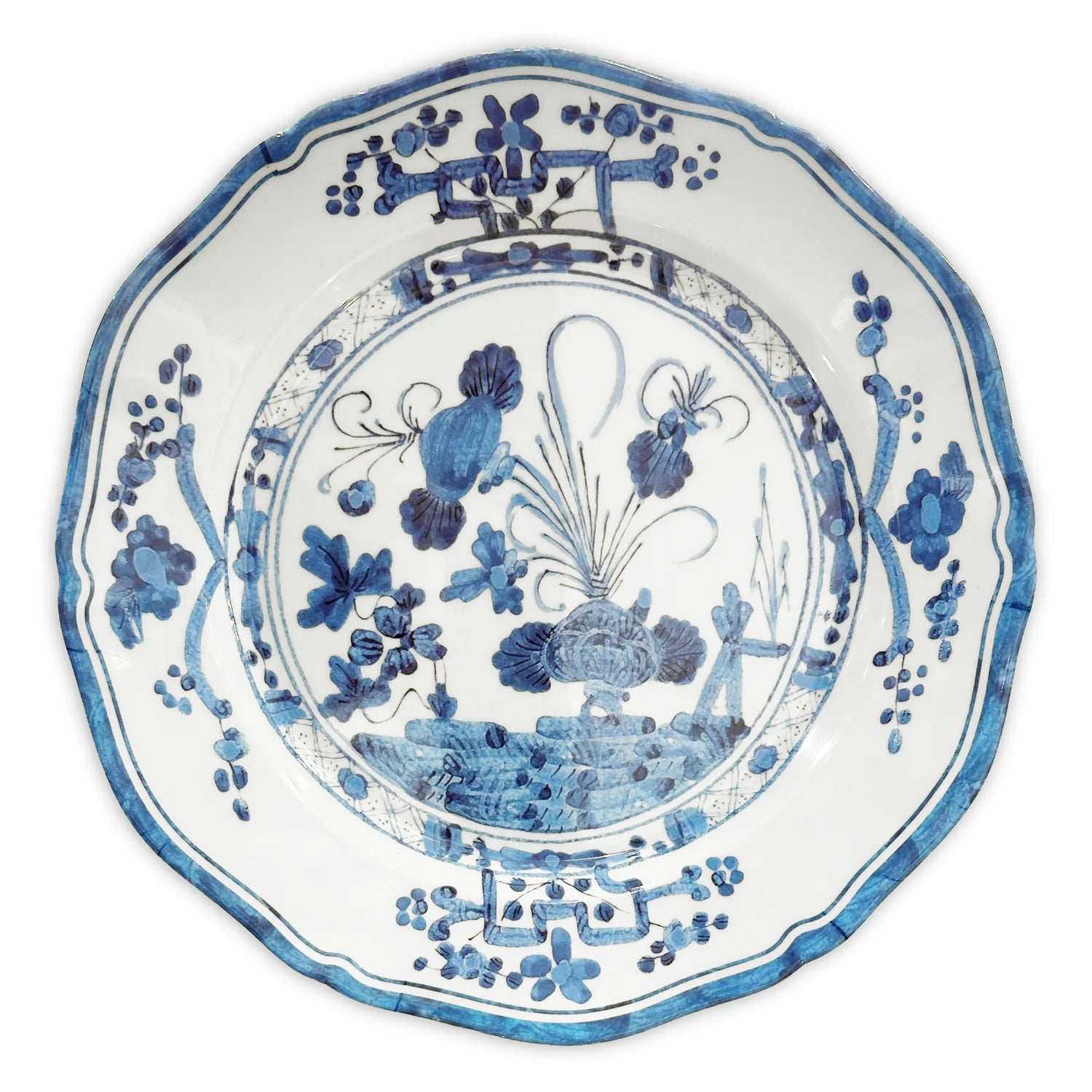 VIDA Faenza 11" Dinner Plate White & Blue | Beatriz Ball by Beatriz Ball