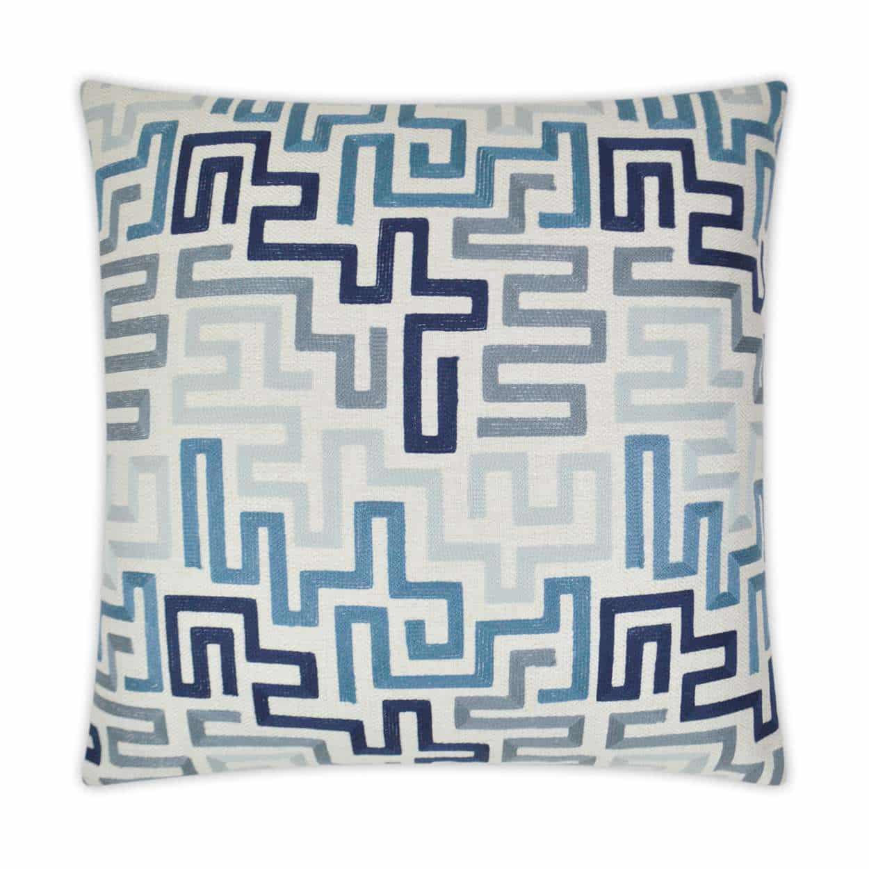 Labyrinth Square Pillow – Indigo by DV KAP Home