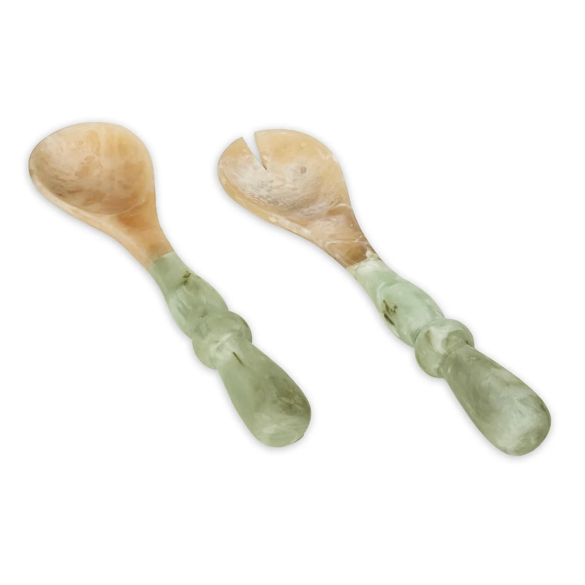 RESIN Giada Salad Servers – Jade Swirl | Beatriz Ball